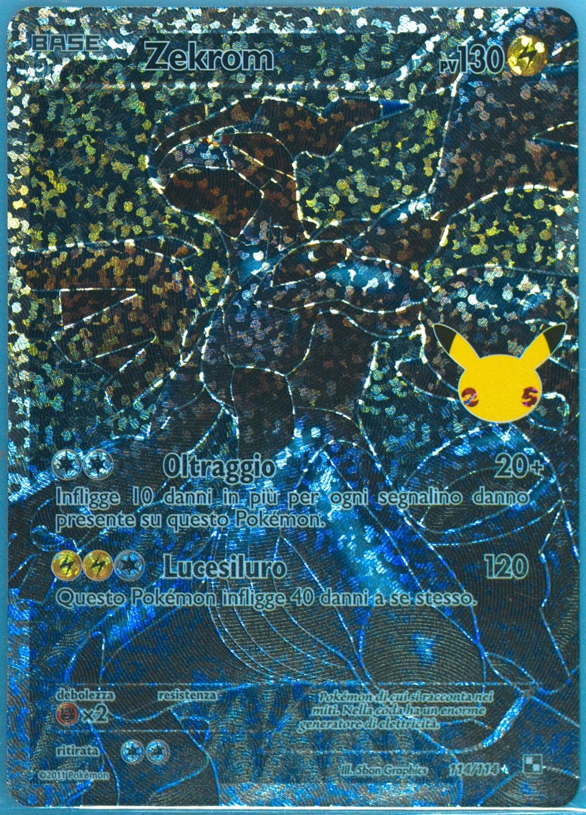 Full Art/Zekrom Italian (114) 2021 Pokemon Celebrations Classic Collection