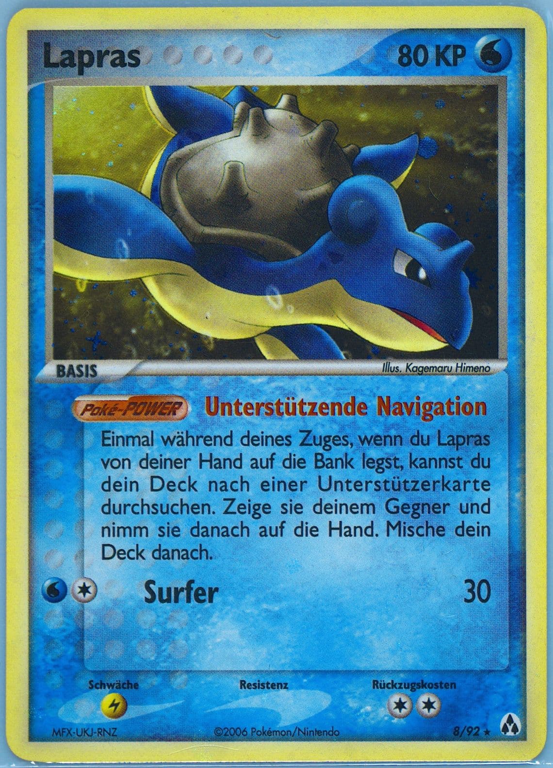 Lapras-Reverse Foil German (8) 2006 Pokemon EX Legend Maker