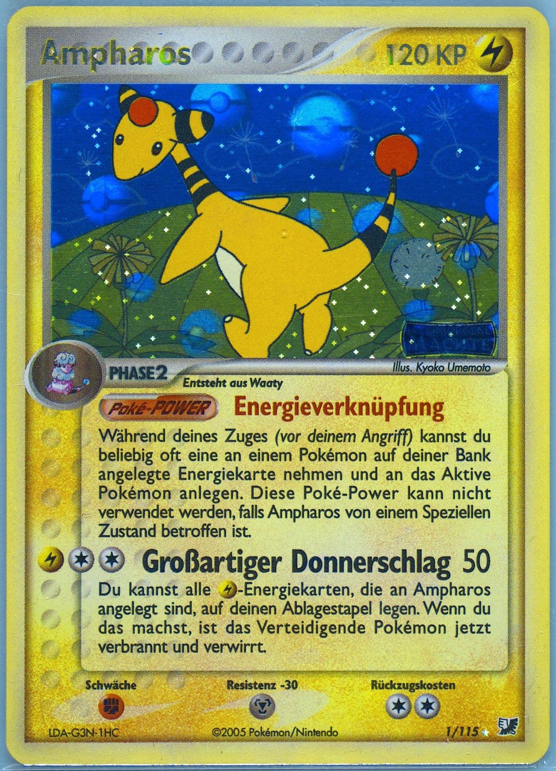 Ampharos-Reverse Foil German (1) 2005 Pokemon EX Unseen Forces