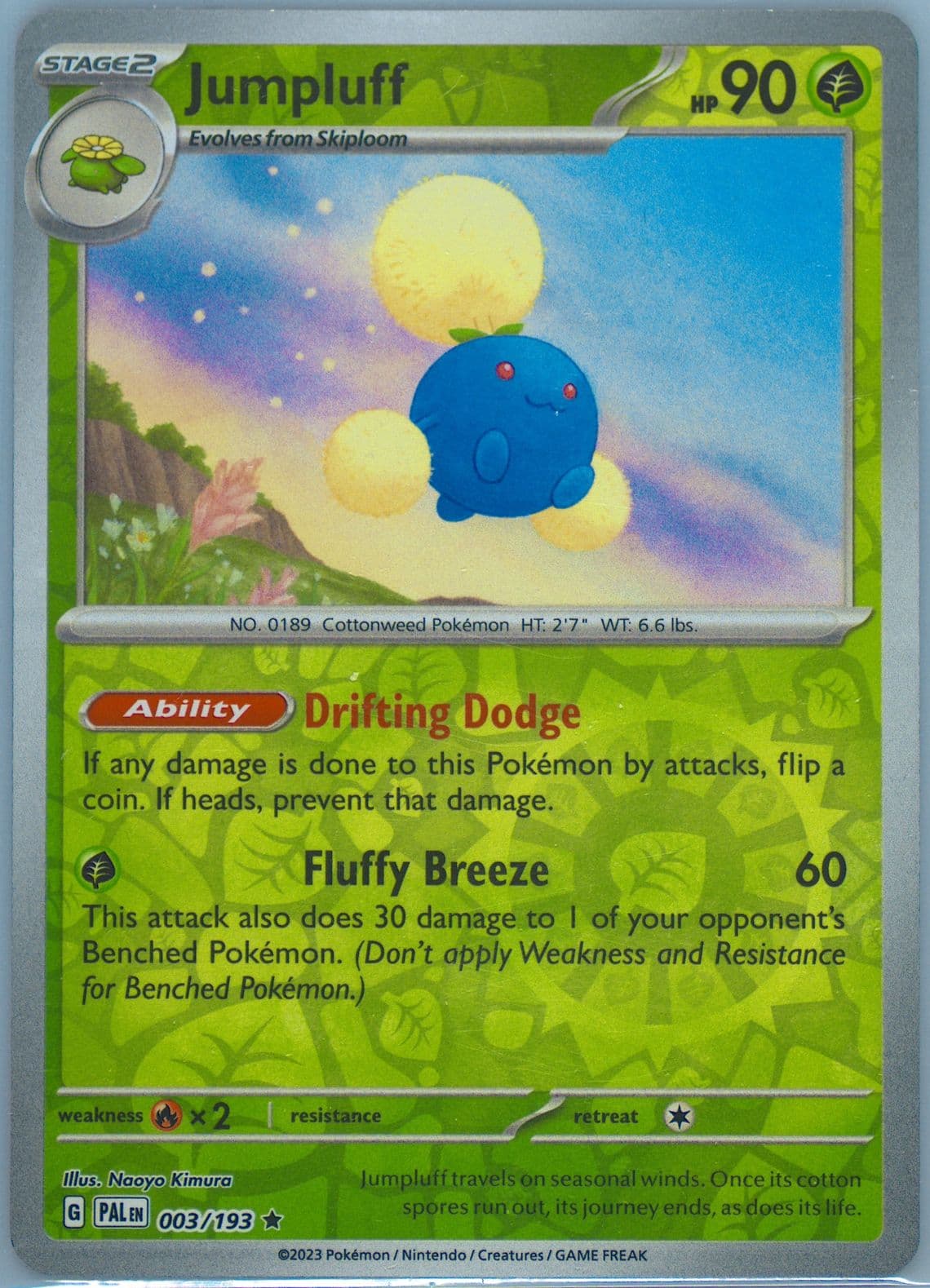Jumpluff Reverse Holo (003) 2023 Pokemon Pal EN-Paldea Evolved