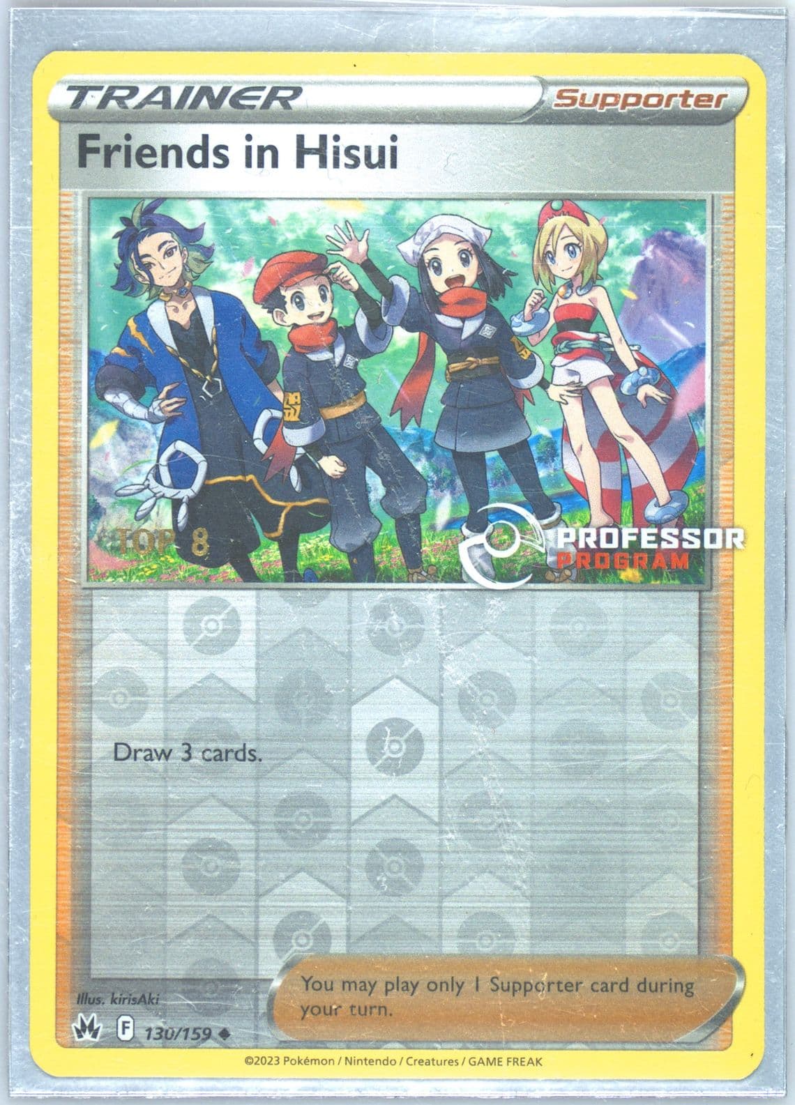 Friends in Hisui-Reverse Foil Professor Program-Top 8 (130) 2023 Pokemon Sword and Shield Crown Zenith