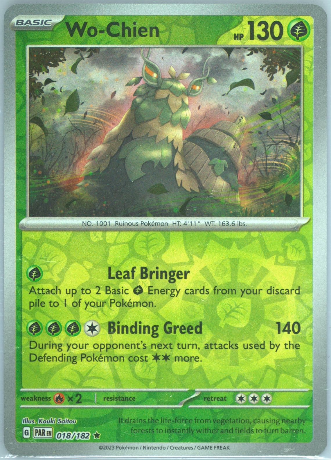 WO-Chien Reverse Holo (018) 2023 Pokemon Par EN-Paradox Rift