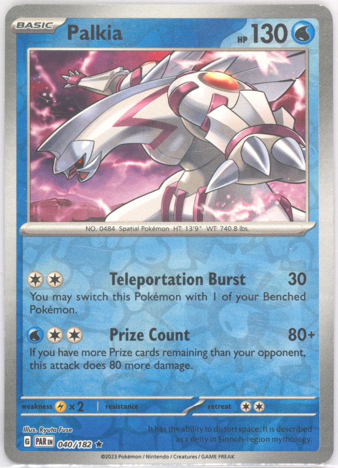 Palkia Reverse Holo (040) 2023 Pokemon Par EN-Paradox Rift