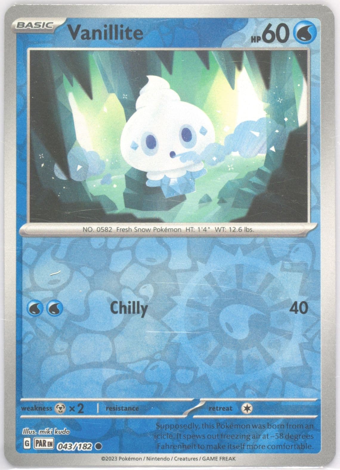Vanillite Reverse Holo (043) 2023 Pokemon Par EN-Paradox Rift