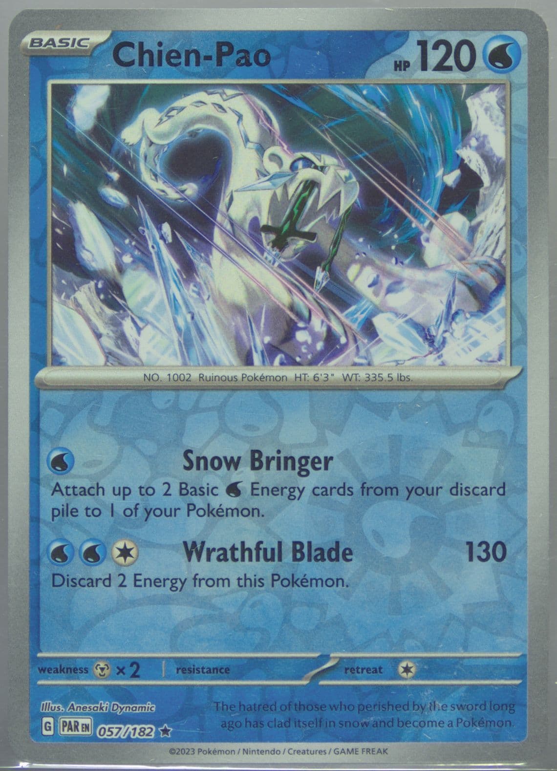 Chien-Pao Reverse Holo (057) 2023 Pokemon Par EN-Paradox Rift