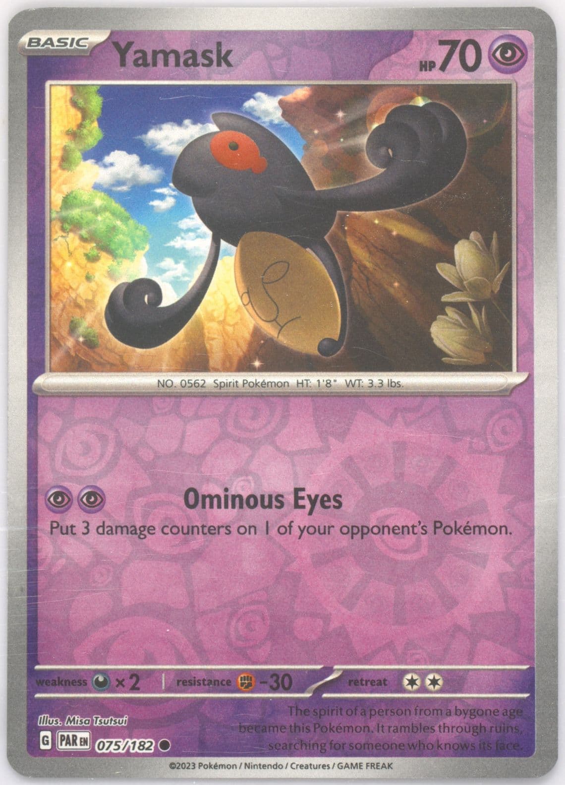 Yamask Reverse Holo (075) 2023 Pokemon Par EN-Paradox Rift