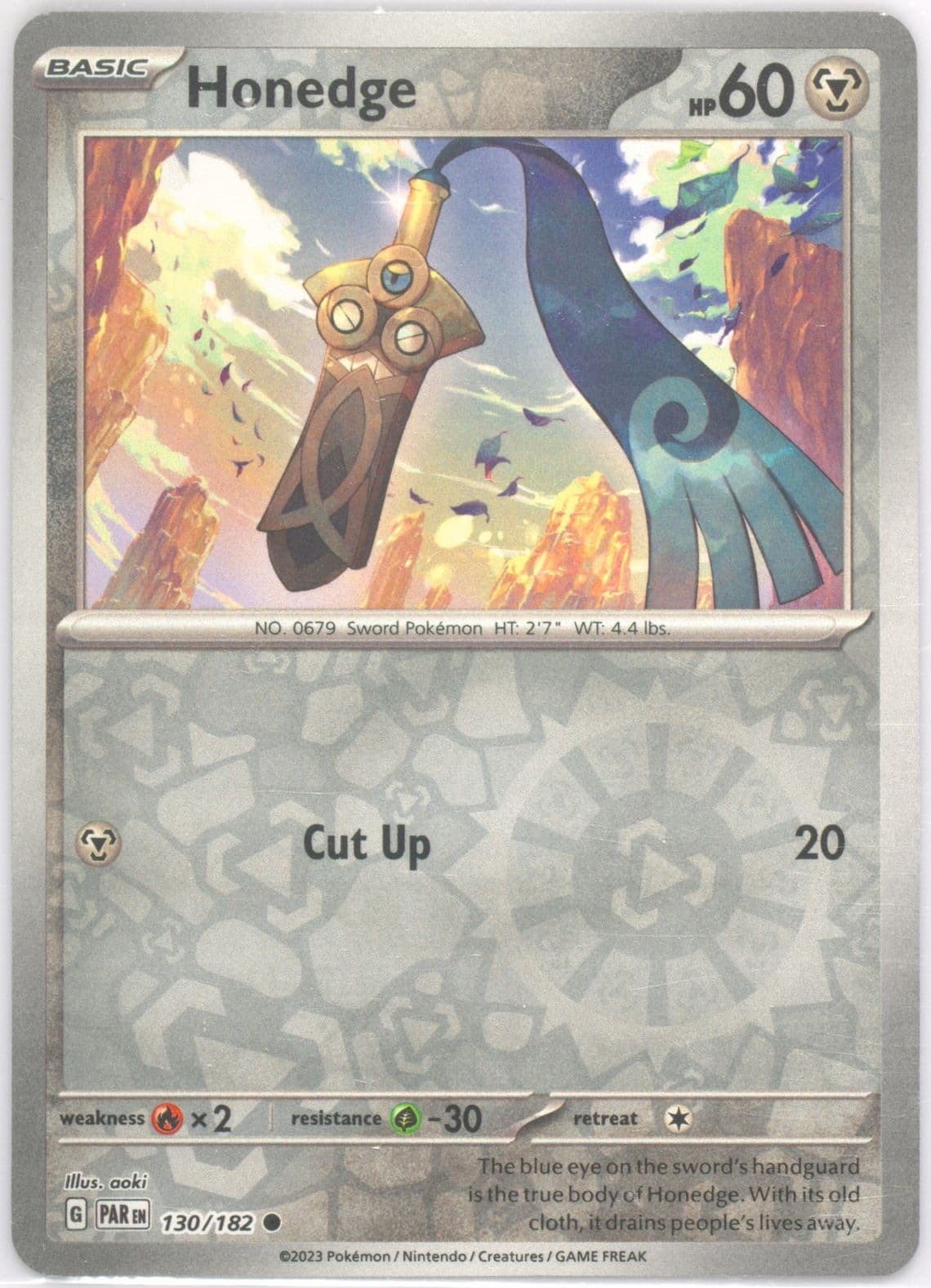 Honedge Reverse Holo (130) 2023 Pokemon Par EN-Paradox Rift
