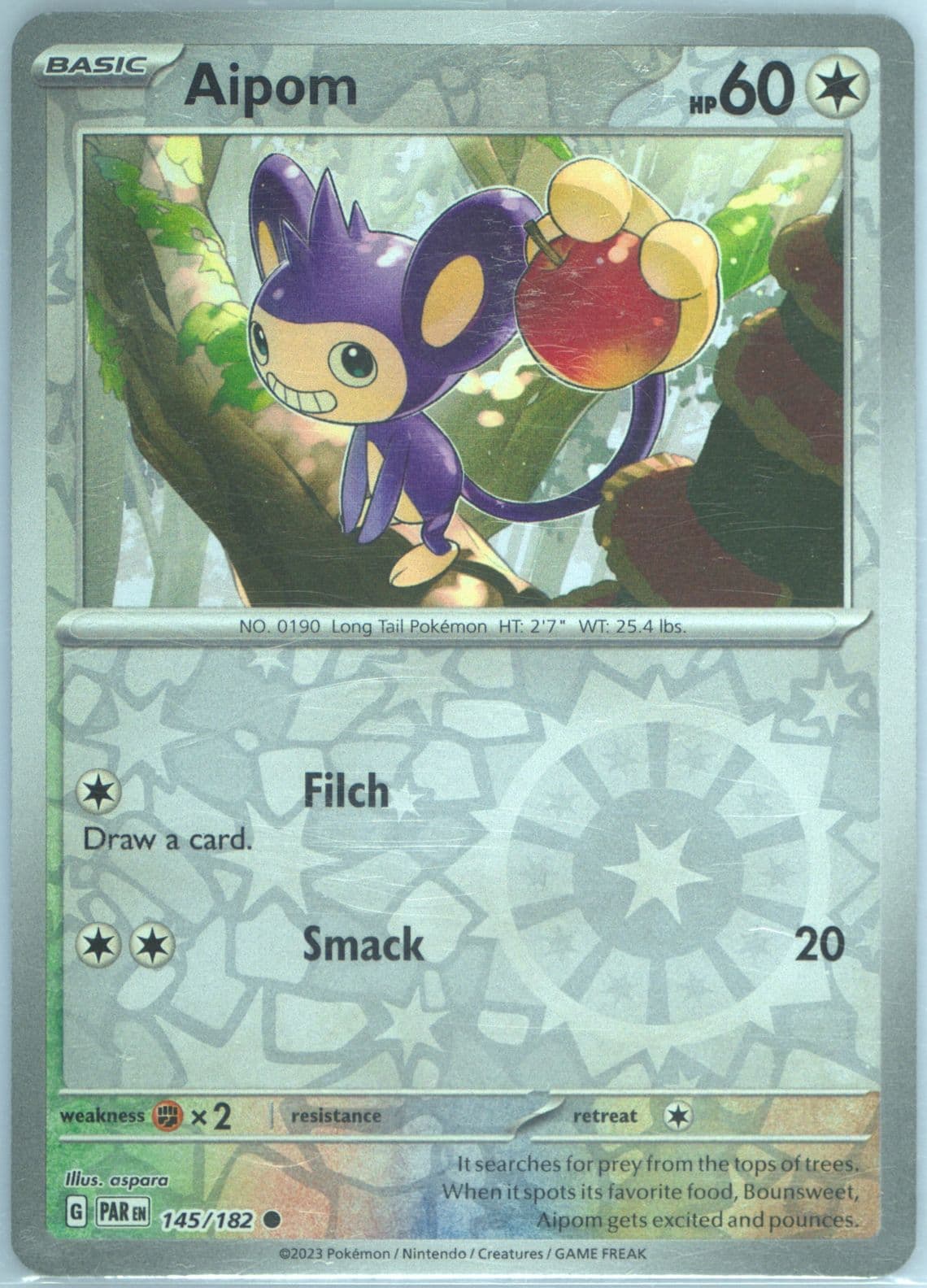 Aipom Reverse Holo (145) 2023 Pokemon Par EN-Paradox Rift