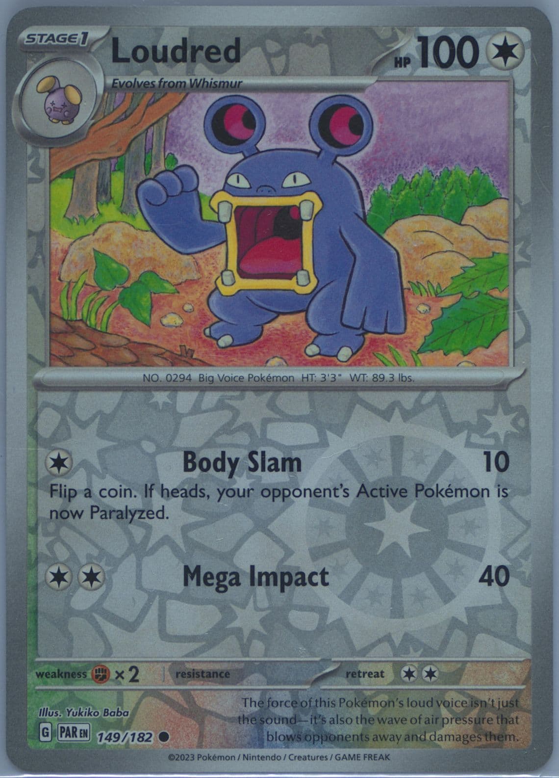 Loudred Reverse Holo (149) 2023 Pokemon Par EN-Paradox Rift