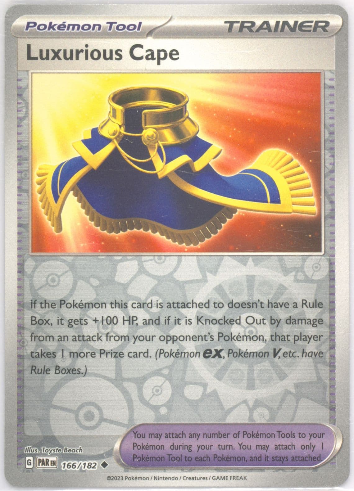 Luxurious Cape Reverse Holo (166) 2023 Pokemon Par EN-Paradox Rift