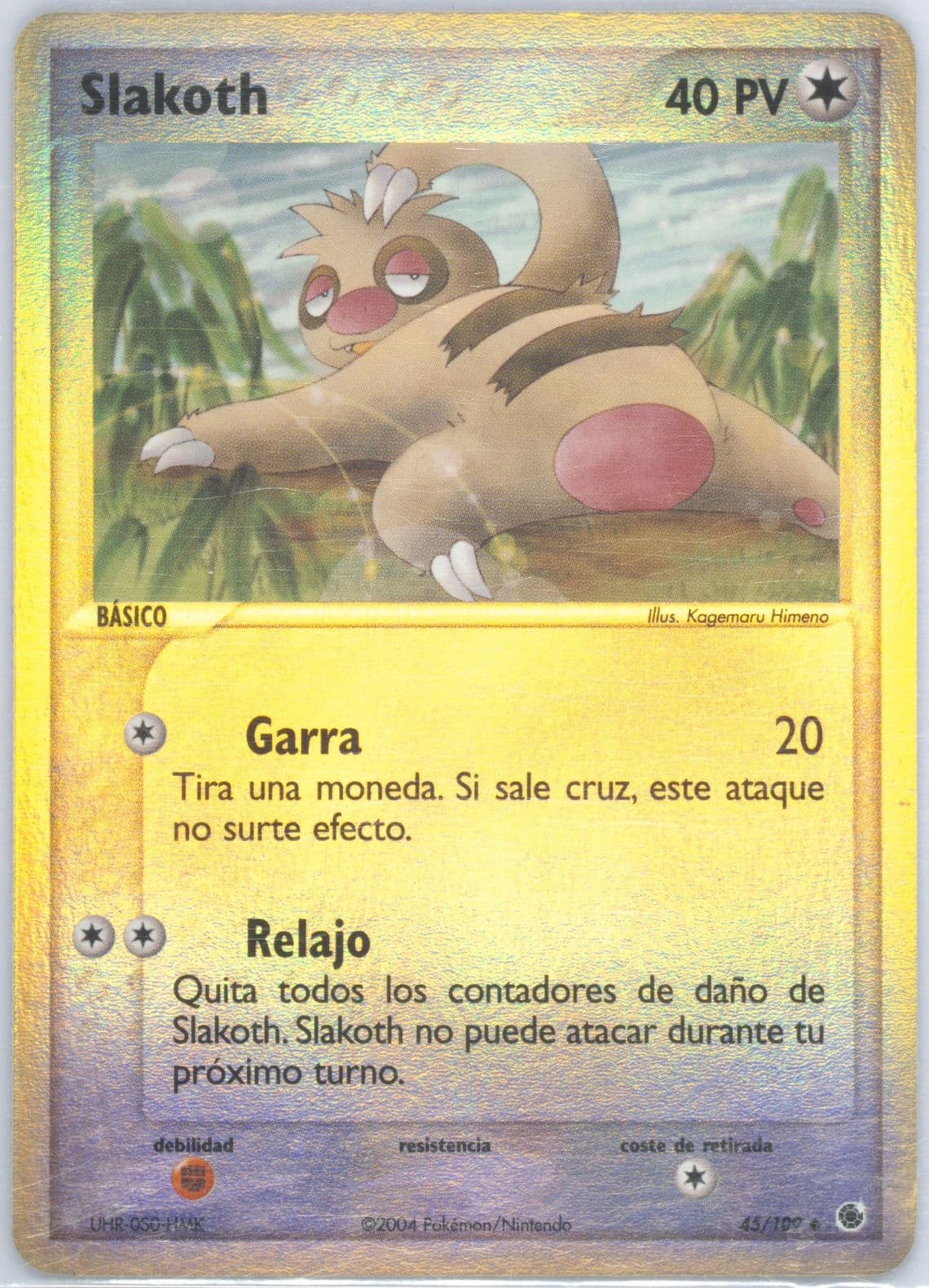 Slakoth-Reverse Foil (45) 2004 Pokemon Spanish EX Ruby & Sapphire