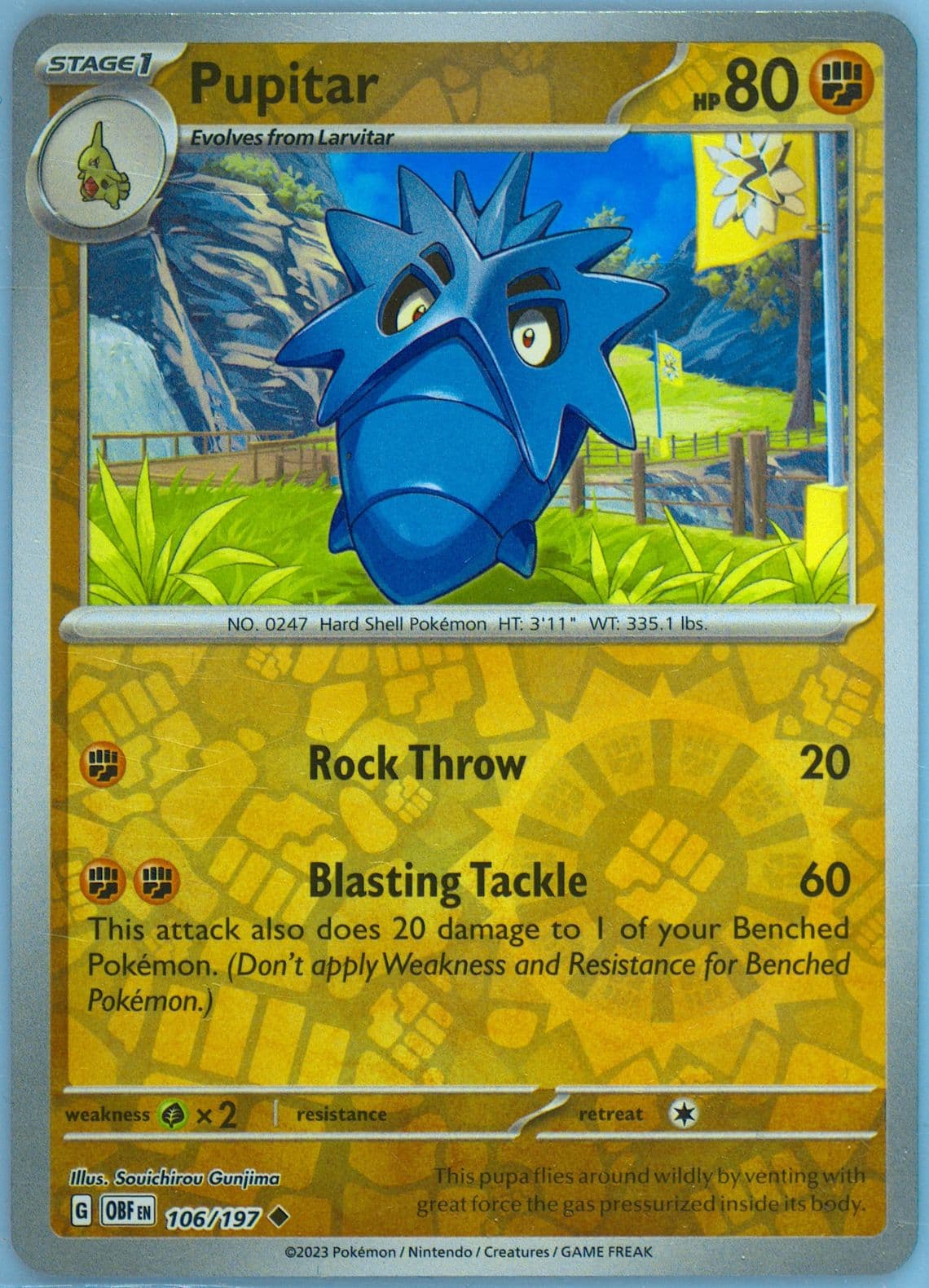 Pupitar Reverse Holo (106) 2023 Pokemon Obf EN-Obsidian Flames