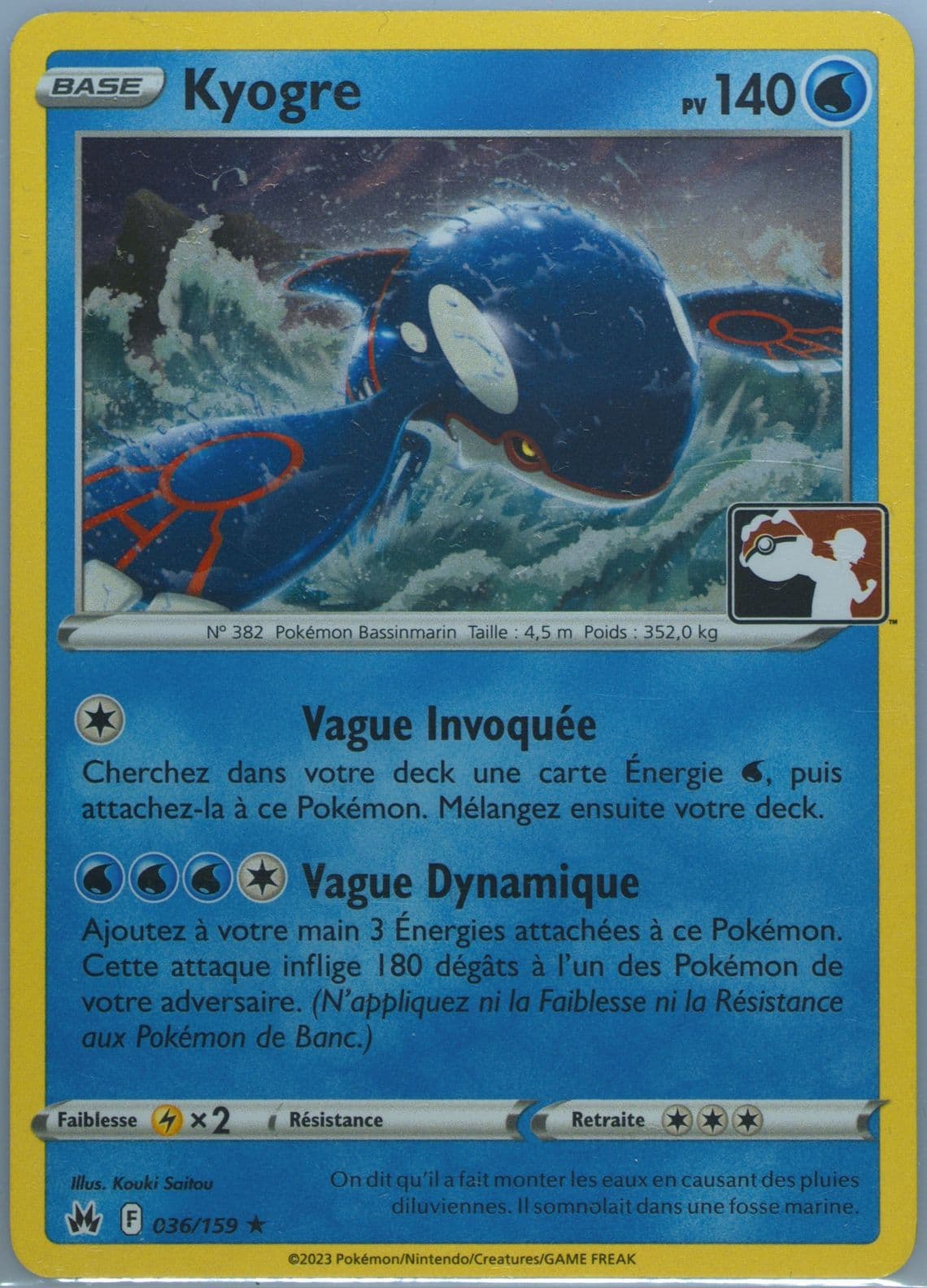Kyogre (036) 2024 Pokemon French Play! Pokemon Prize Pack: Series 4