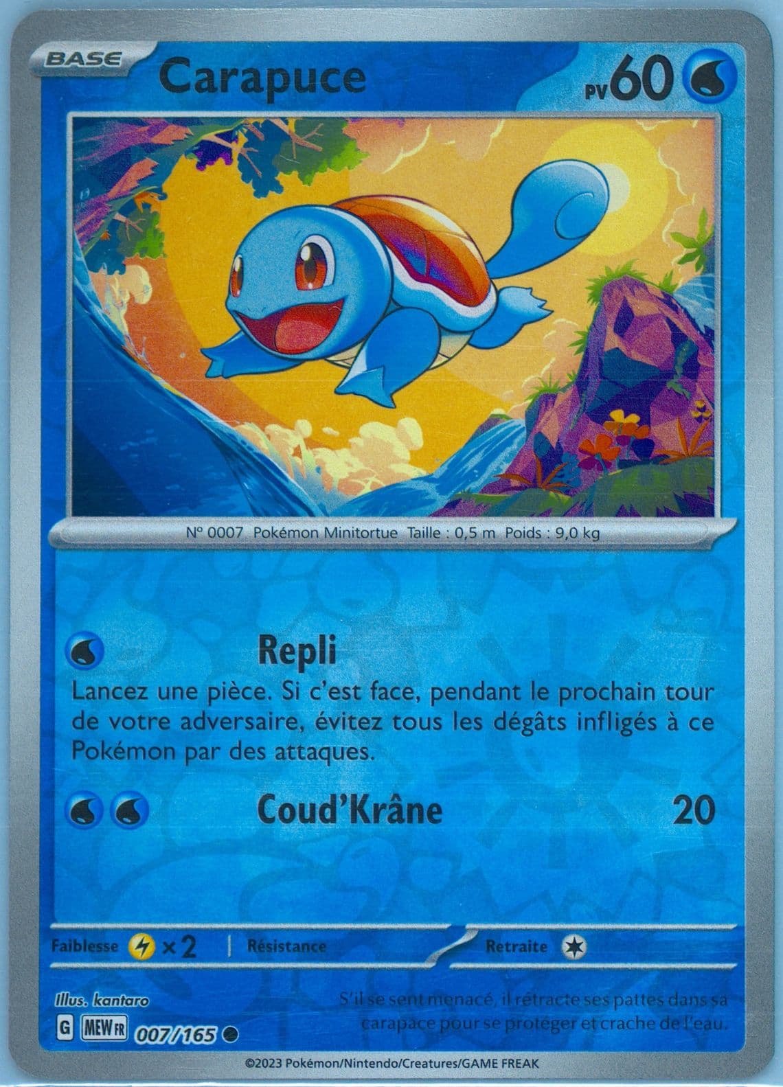 Squirtle Reverse Holo (007) 2023 Pokemon French Mew FR-151