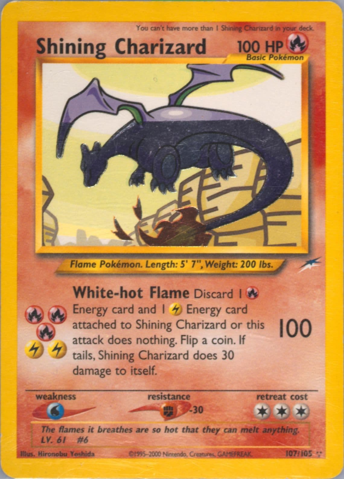 Shining Charizard Incomplete Foil (107) 2002 Pokemon Neo Destiny