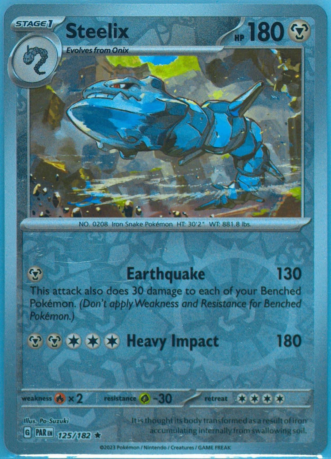Steelix Reverse Holo (125) 2023 Pokemon Par EN-Paradox Rift