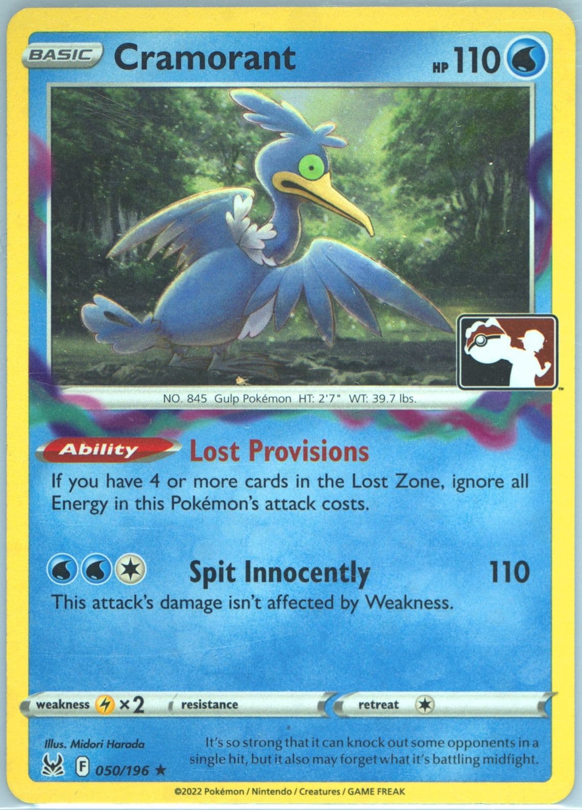 Cramorant Holo (050) 2023 Pokemon Play! Pokemon Prize Pack: Series 3