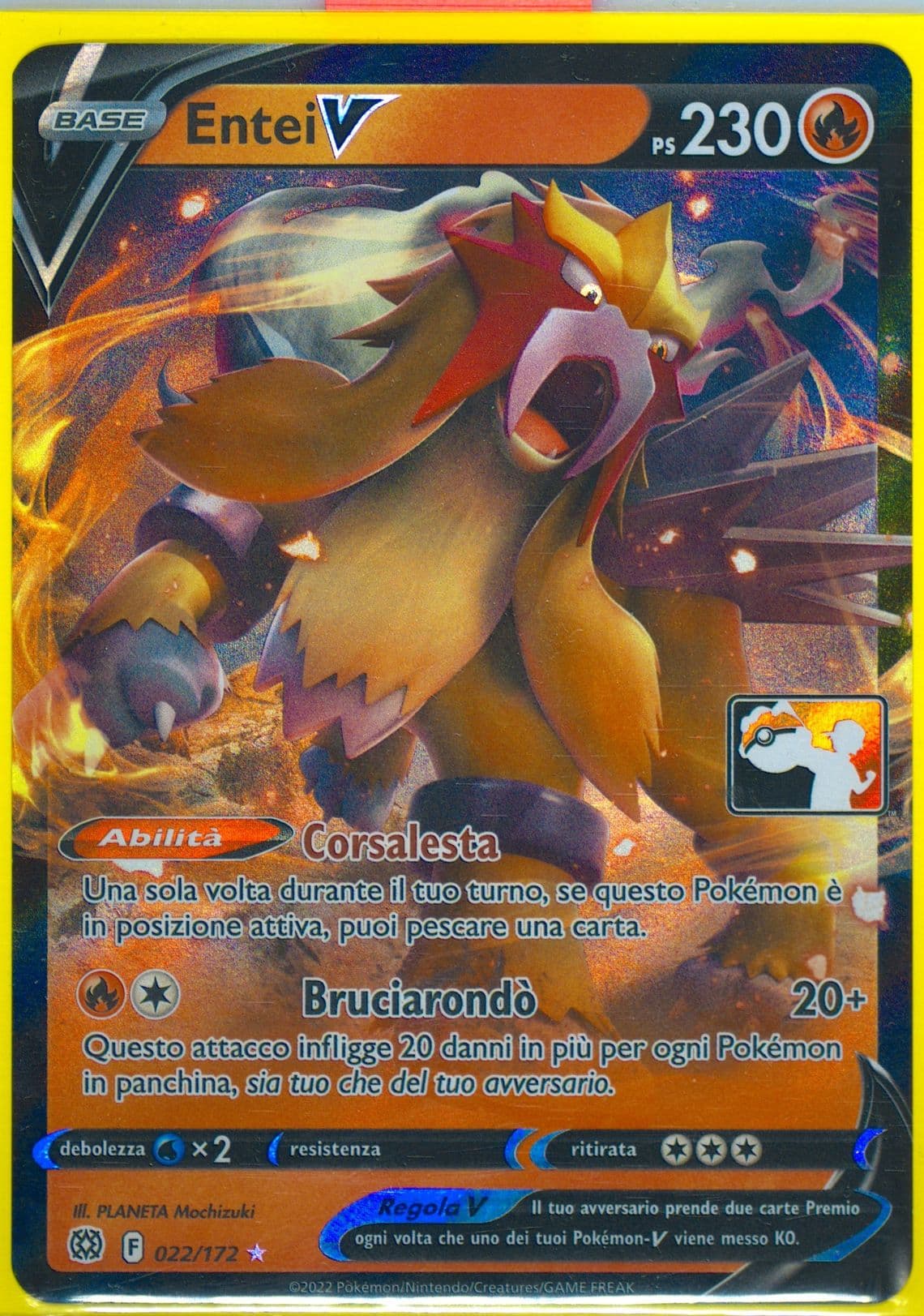 Entei V Italian (022) 2023-2024 Pokemon Play! Pokemon Prize Pack