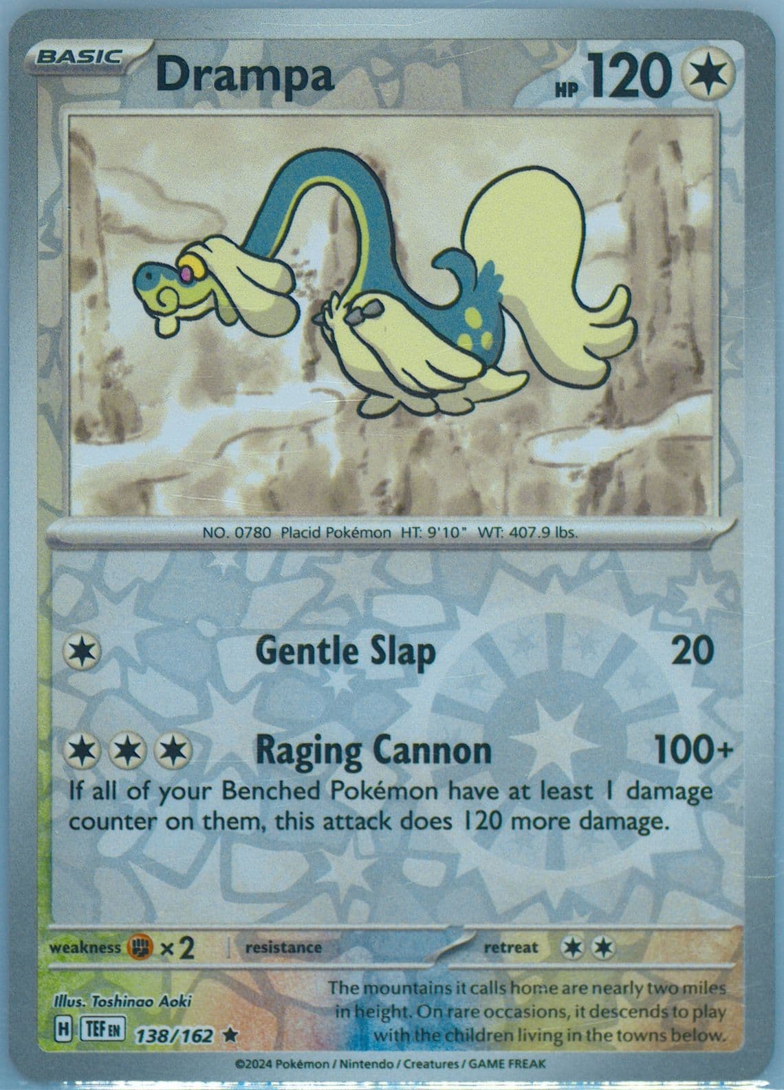Drampa Reverse Holo (138) 2024 Pokemon Tef EN-Temporal Forces