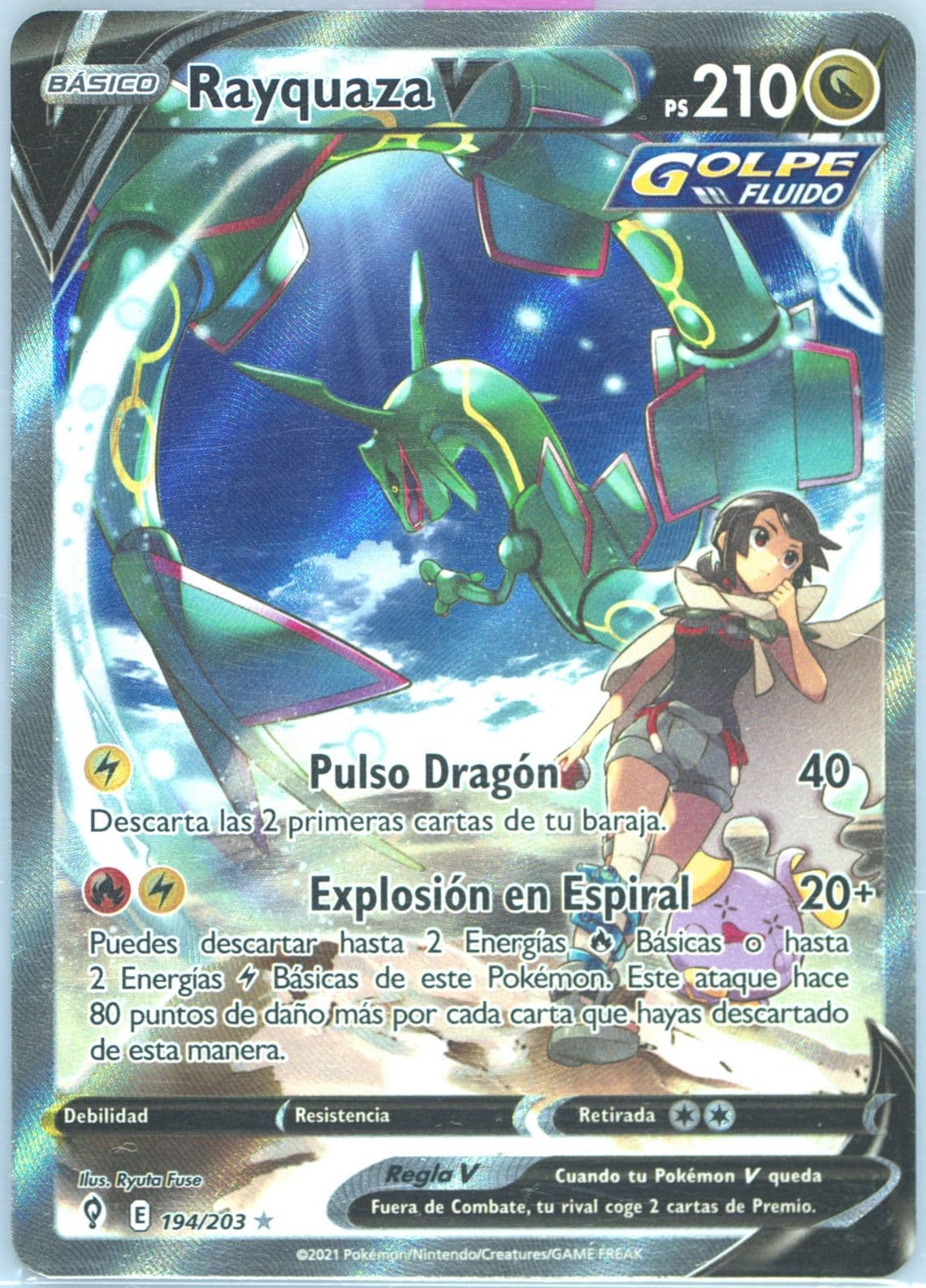 Full Art/Rayquaza V Spanish (194) 2021 Pokemon Sword & Shield Evolving Skies
