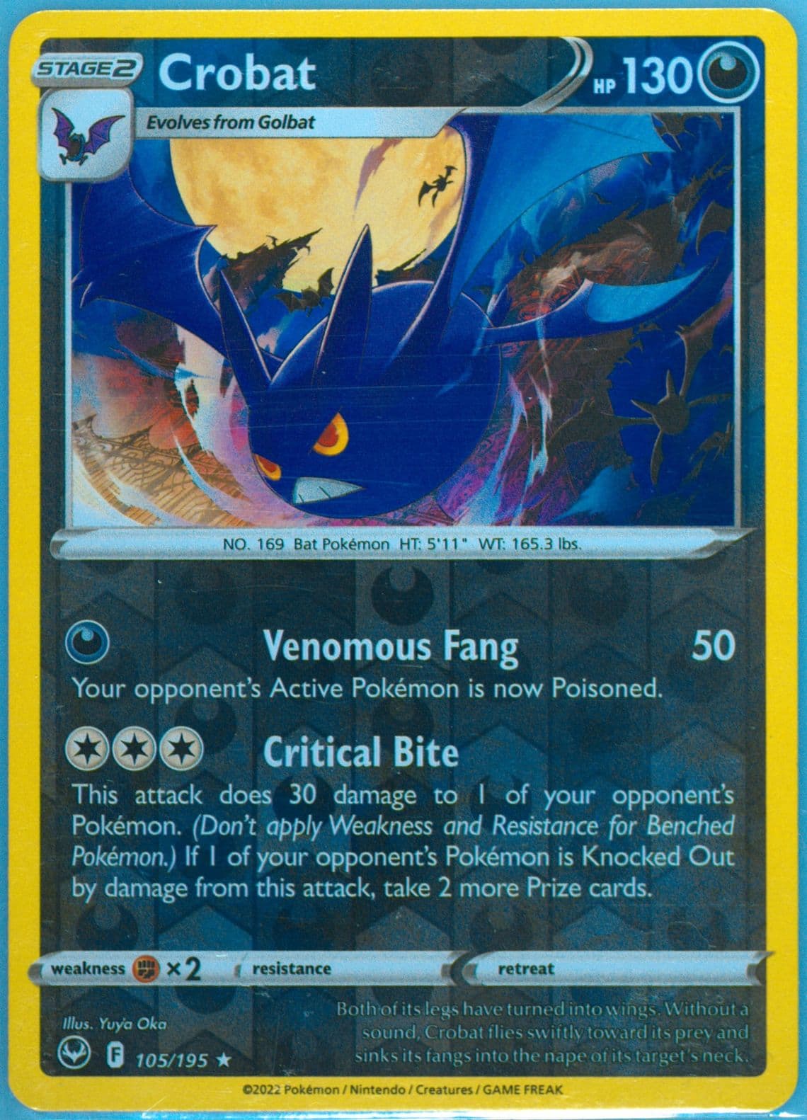 Crobat-Reverse Foil (105) 2022 Pokemon Sword & Shield Silver Tempest