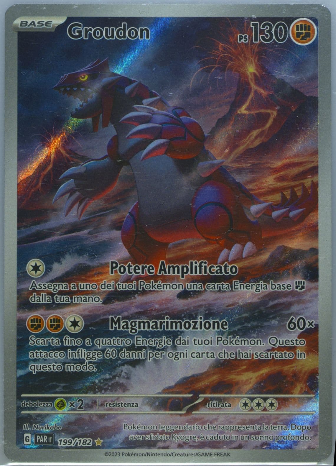 Groudon Illustration Rare (199) 2023 Pokemon Italian Par It-Paradox Rift