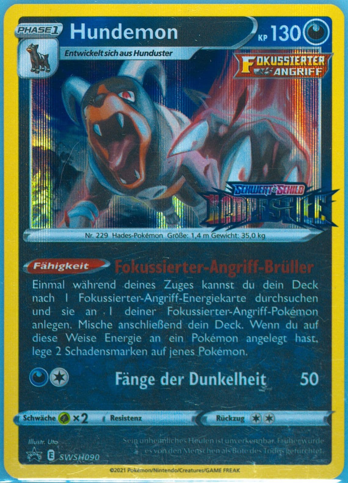 Hundemon-Holo Prerelease-German (090) 2021 Pokemon Swsh Black Star Promo