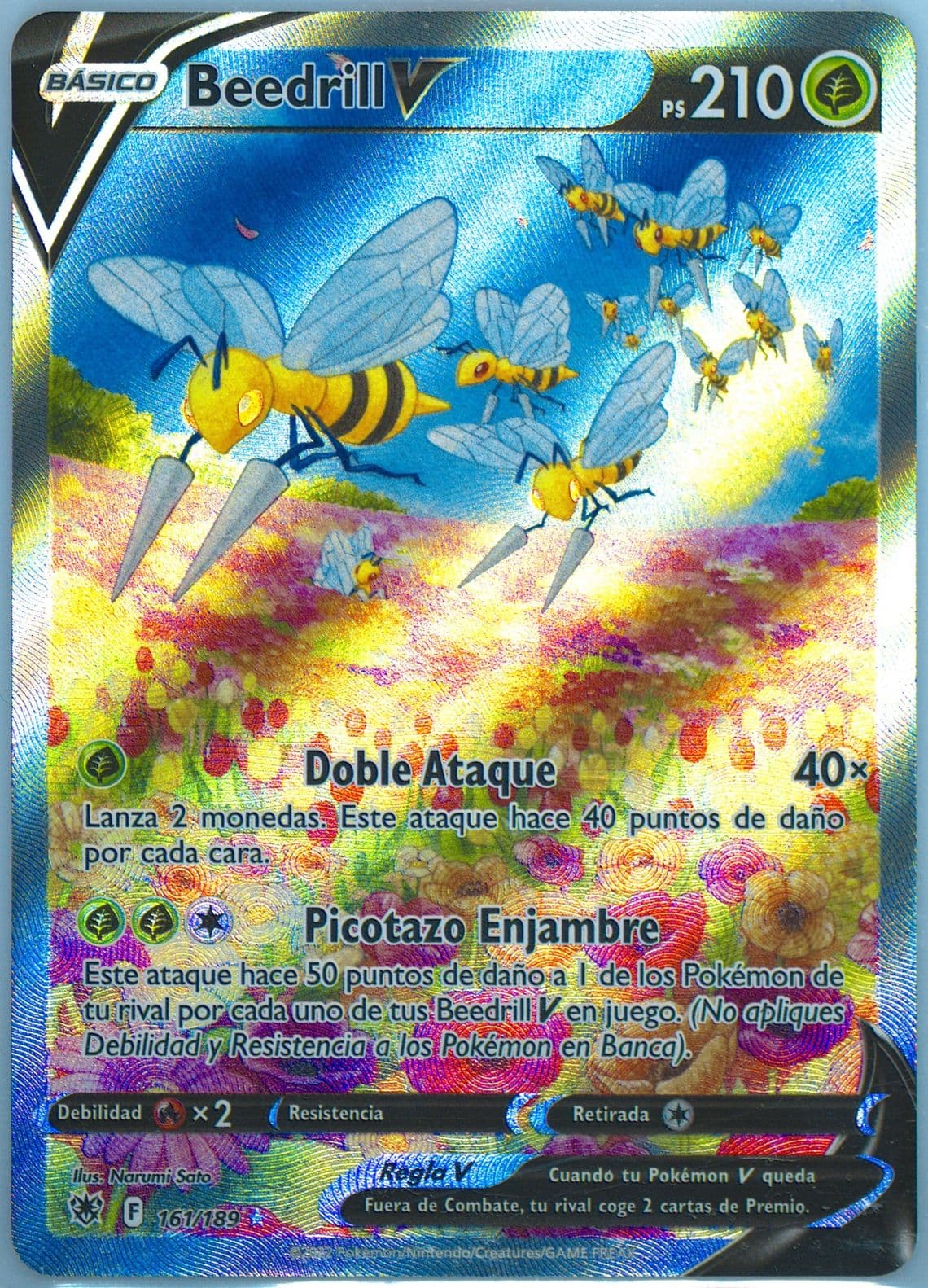 Full Art/Beedrill V Spanish (161) 2022 Pokemon Sword & Shield Astral Radiance