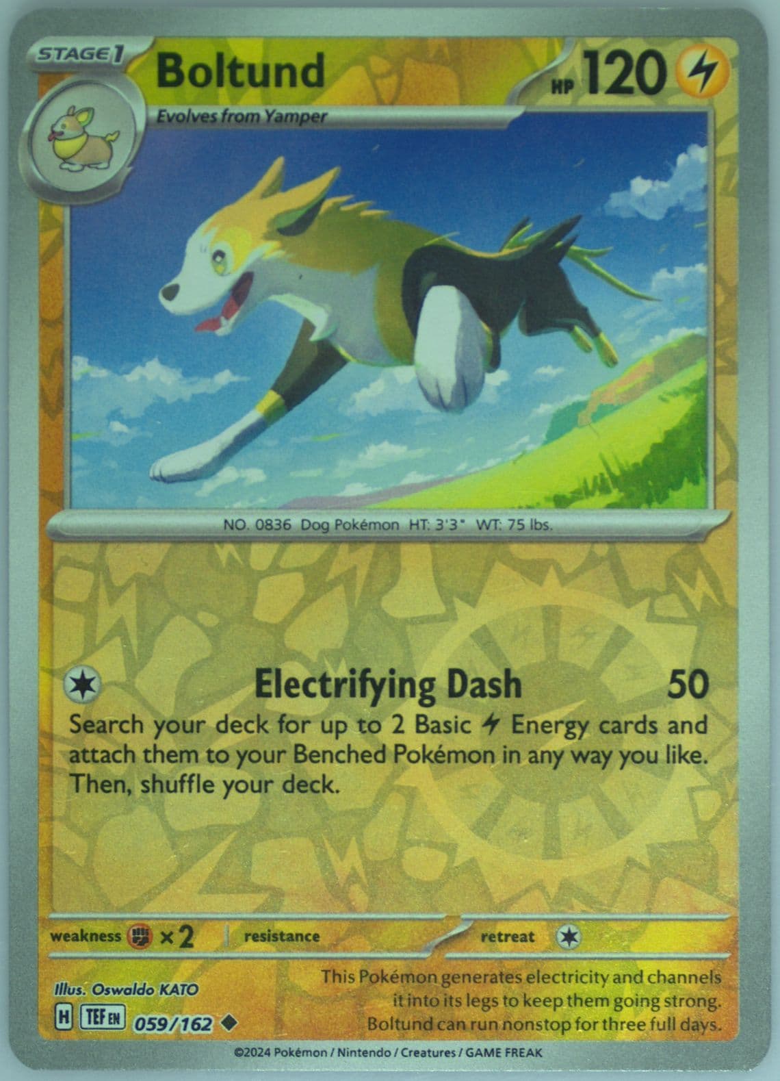 Boltund Reverse Holo (059) 2024 Pokemon Tef EN-Temporal Forces