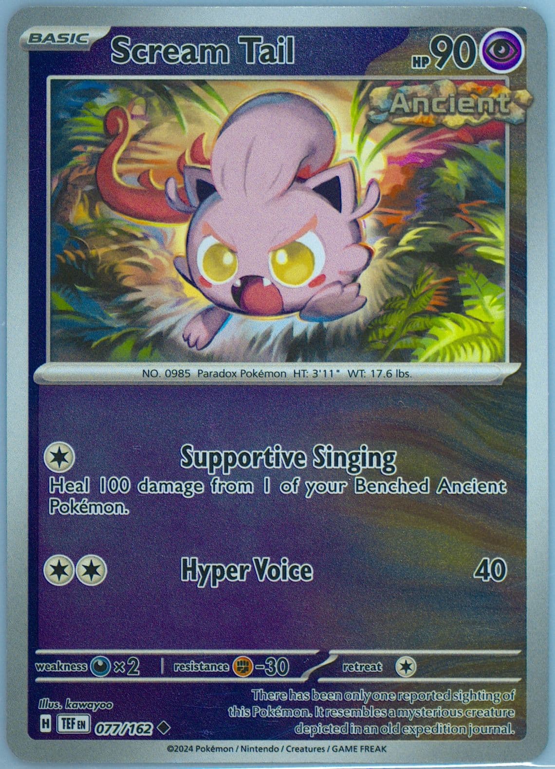 Scream Tail Reverse Holo (077) 2024 Pokemon Tef EN-Temporal Forces