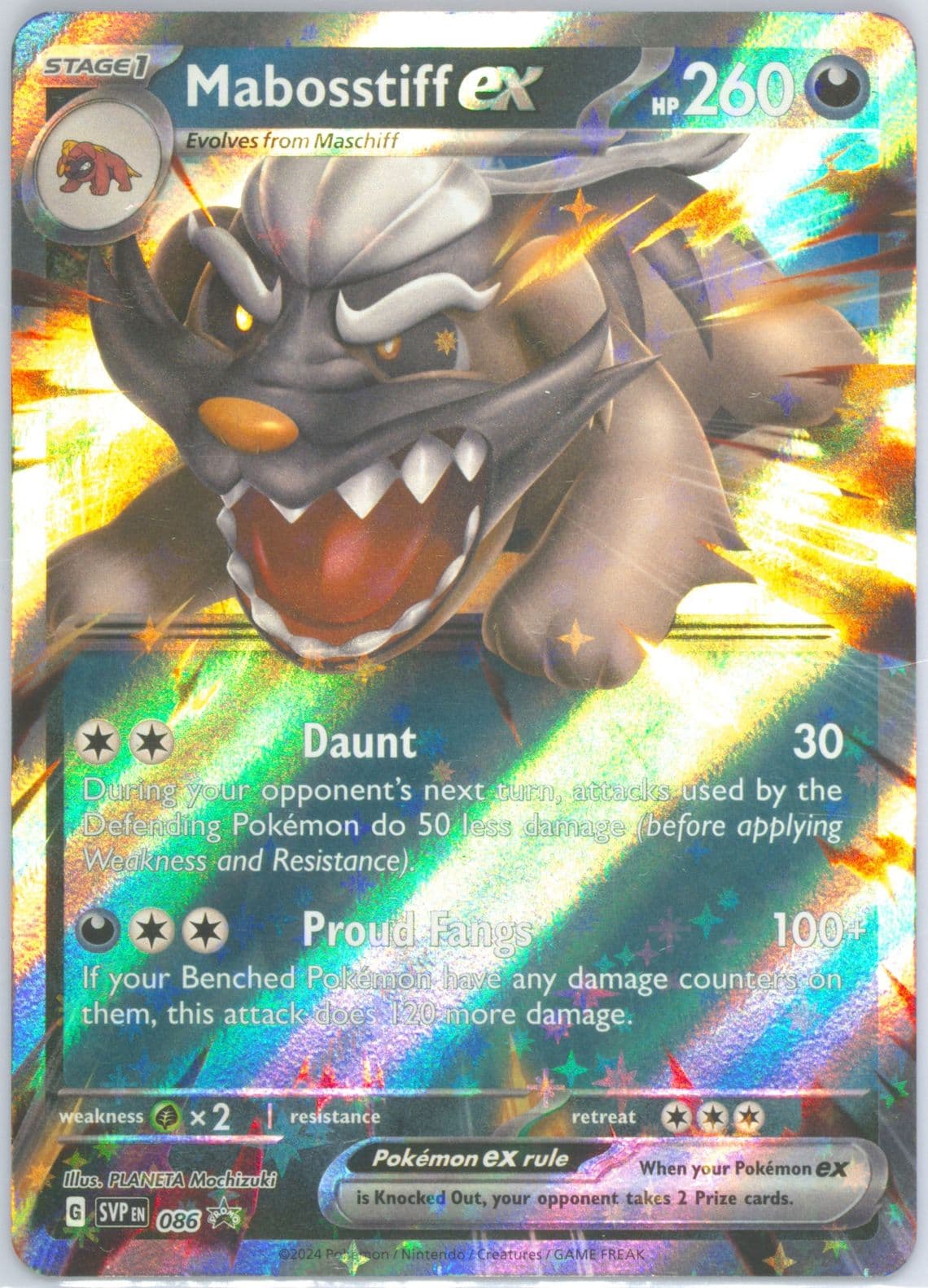 Mabosstiff EX Mabosstiff EX Box-Jumbo (086) 2024 Pokemon Svp EN-SV Black Star Promo