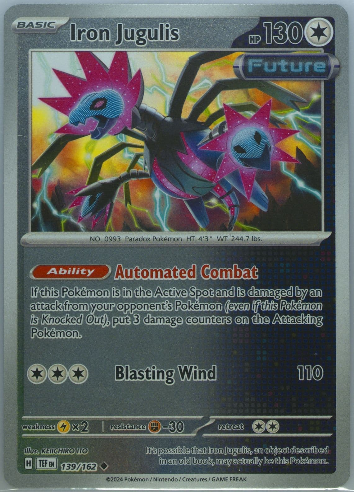 Iron Jugulis Reverse Holo (139) 2024 Pokemon Tef EN-Temporal Forces