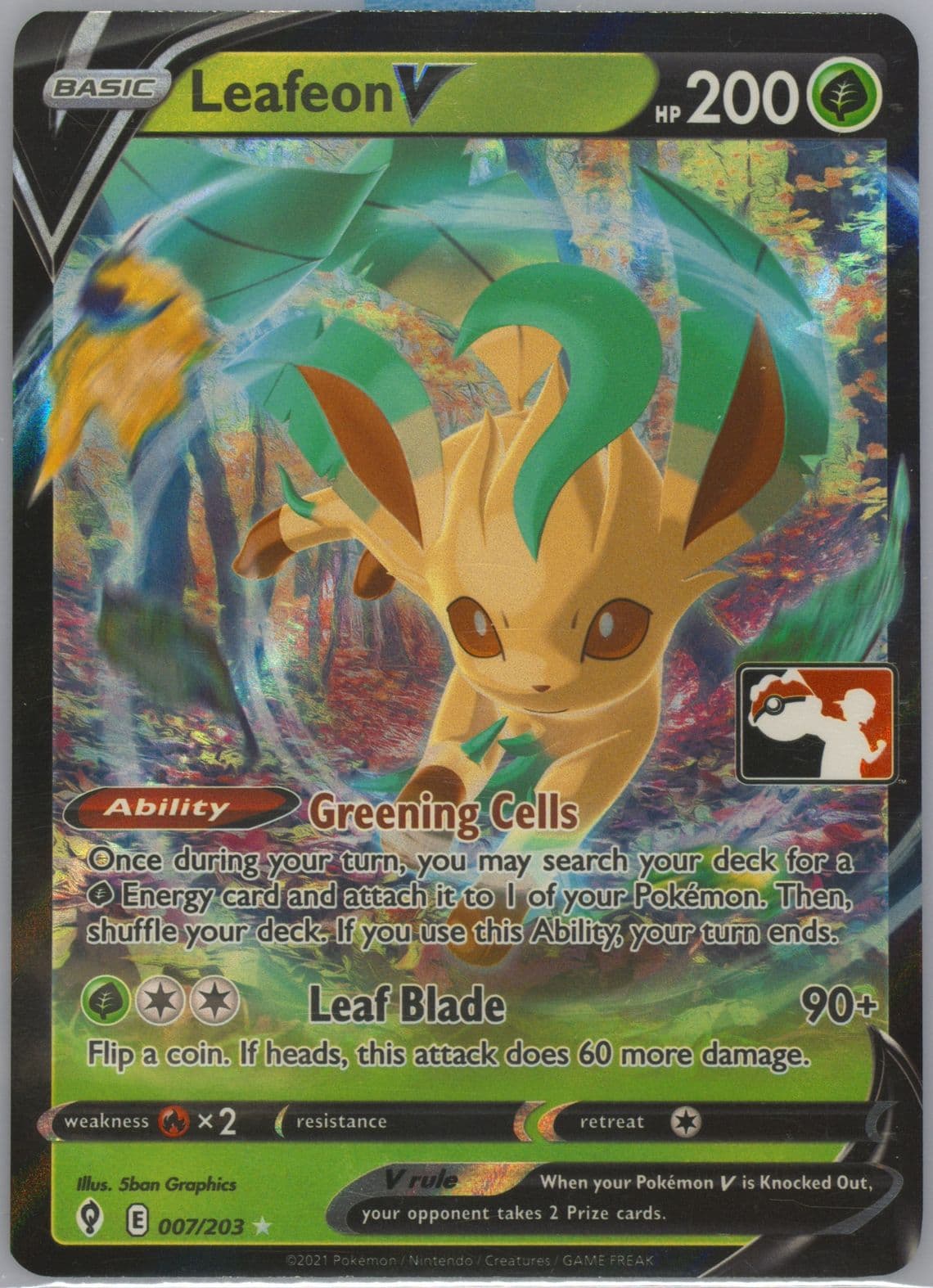 Leafeon V (007) 2022-2023 Pokemon Play! Pokemon Prize Pack