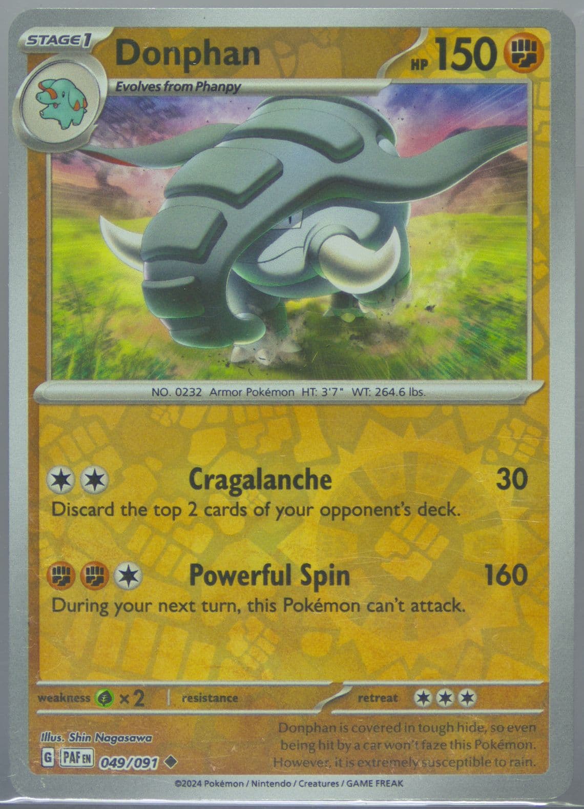 Donphan Reverse Holo (049) 2024 Pokemon Paf EN-Paldean Fates