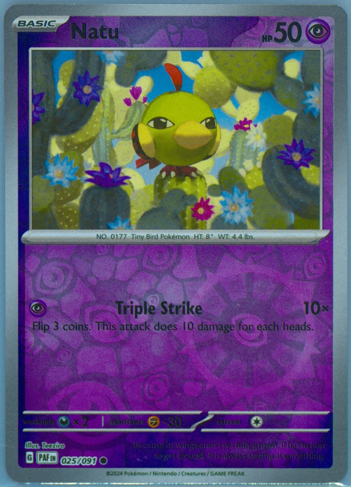 Natu Reverse Holo (025) 2024 Pokemon Paf EN-Paldean Fates