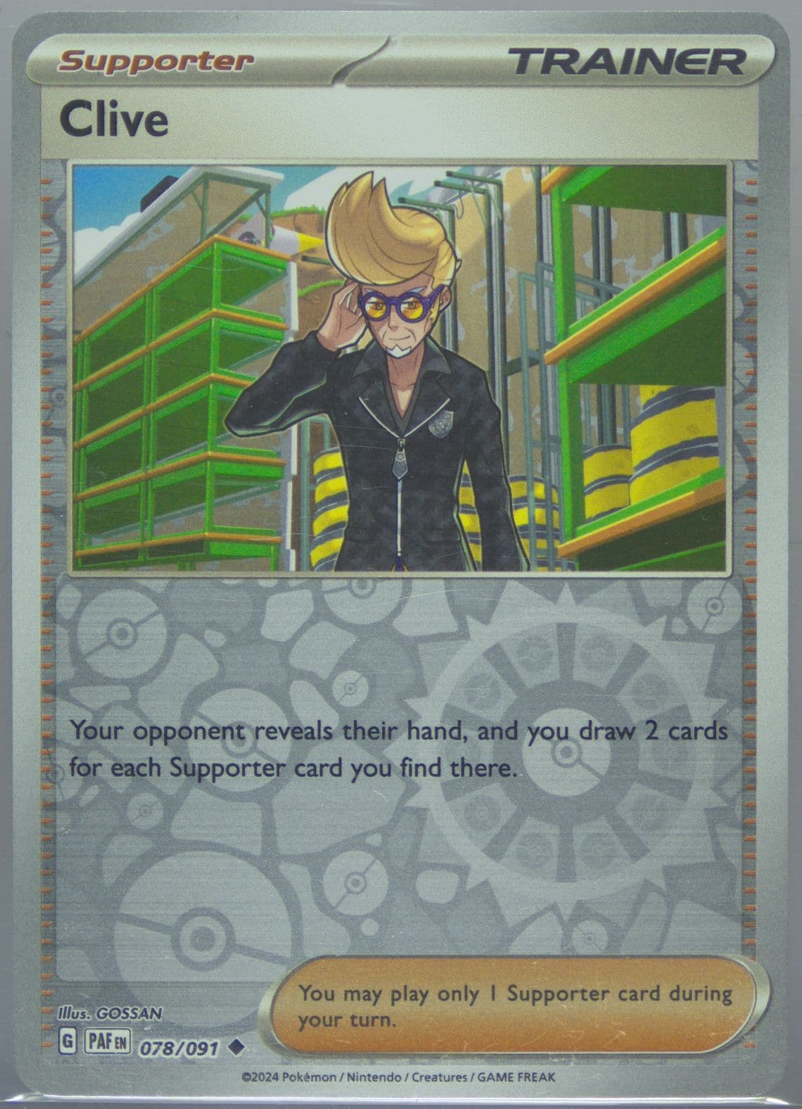 Clive Reverse Holo (078) 2024 Pokemon Paf EN-Paldean Fates