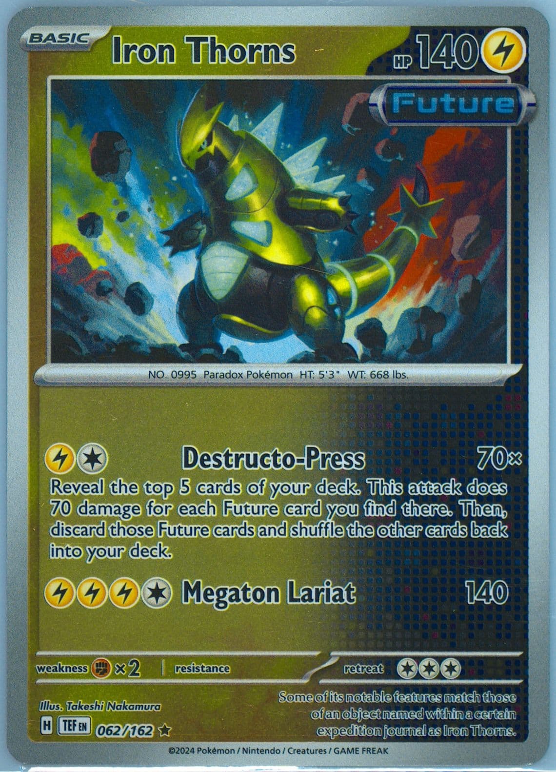 Iron Thorns Reverse Holo (062) 2024 Pokemon Tef EN-Temporal Forces