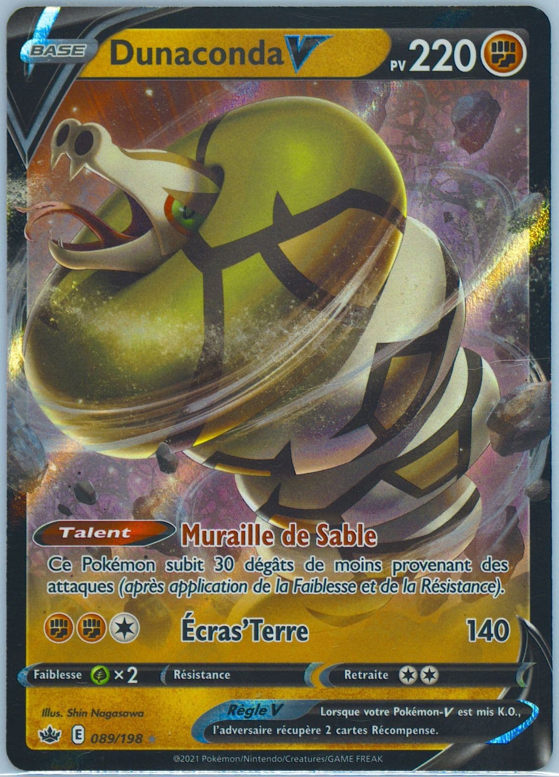 Sandaconda V French (089) 2021 Pokemon Sword & Shield Chilling Reign