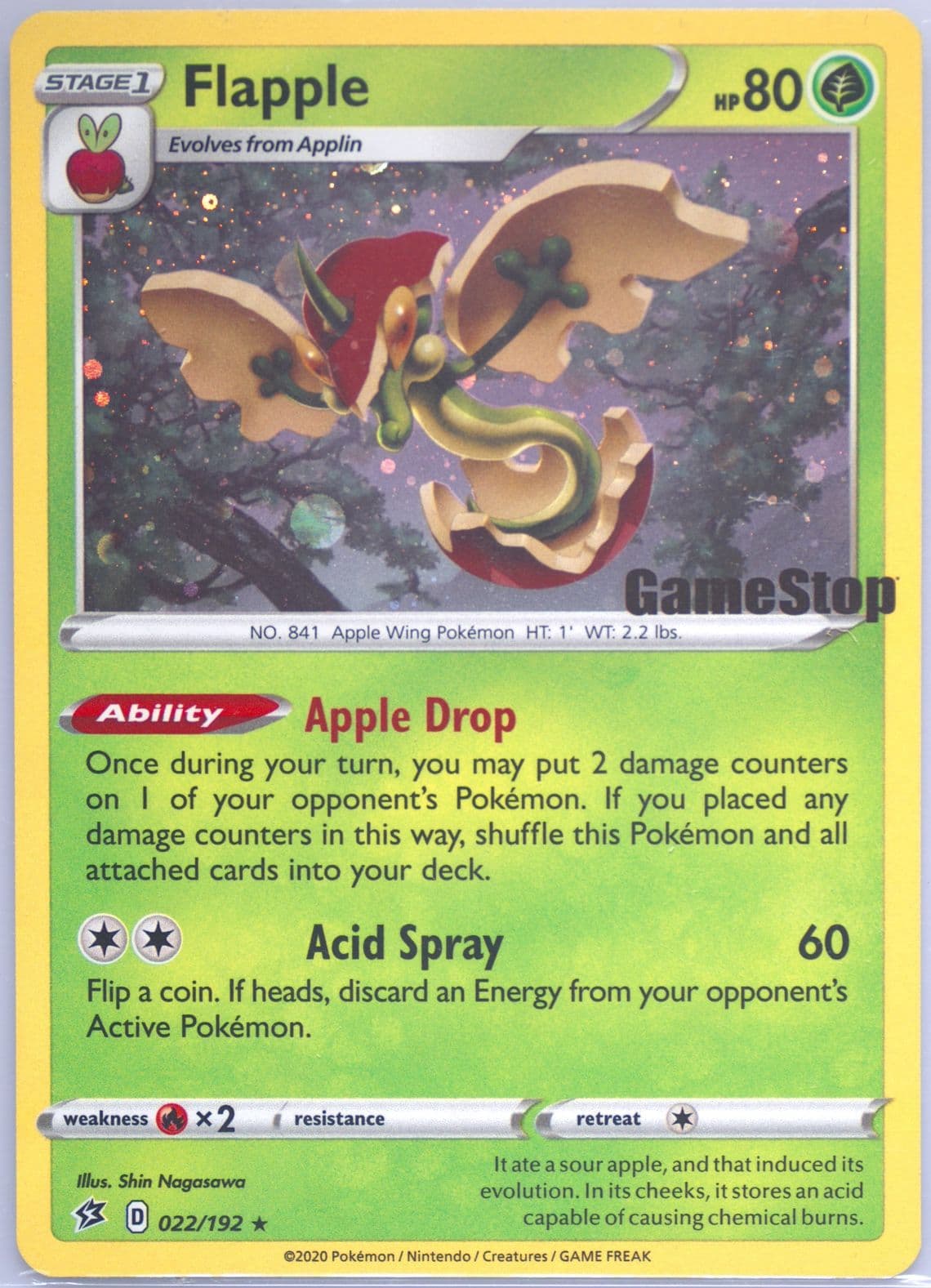 Flapple Pokemon League Event Exclusive (022) 2024 Pokemon Promo