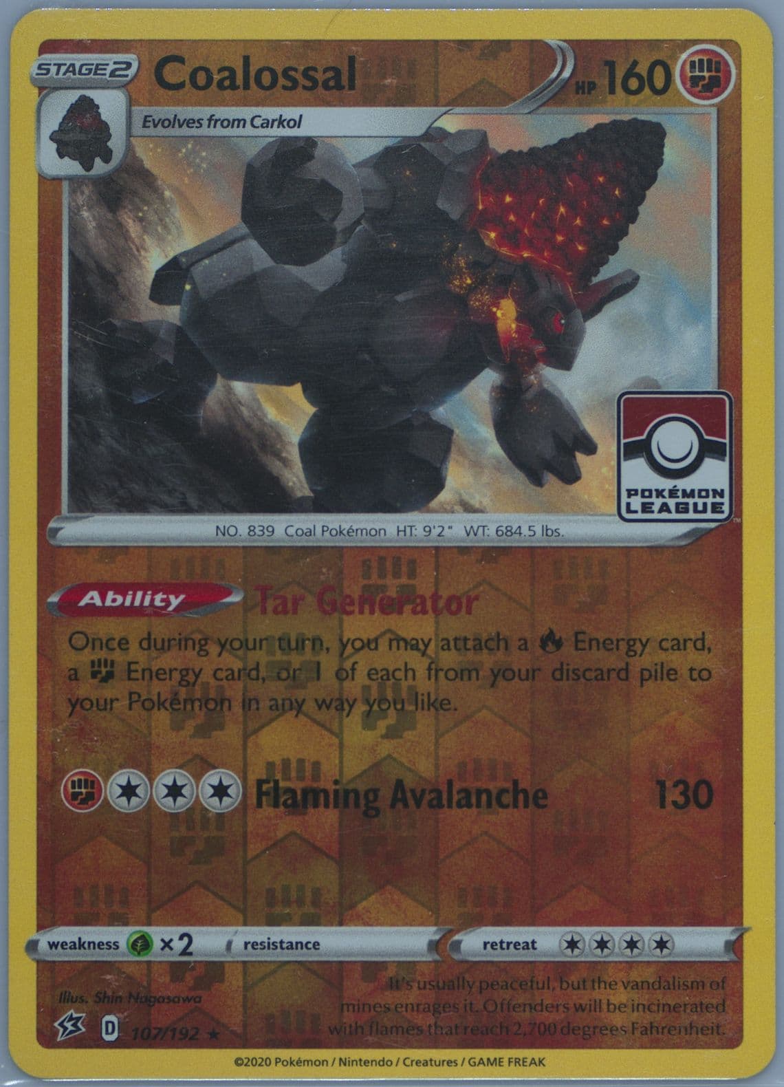 Coalossal Pokemon League Event Exclusive (107) 2024 Pokemon Promo