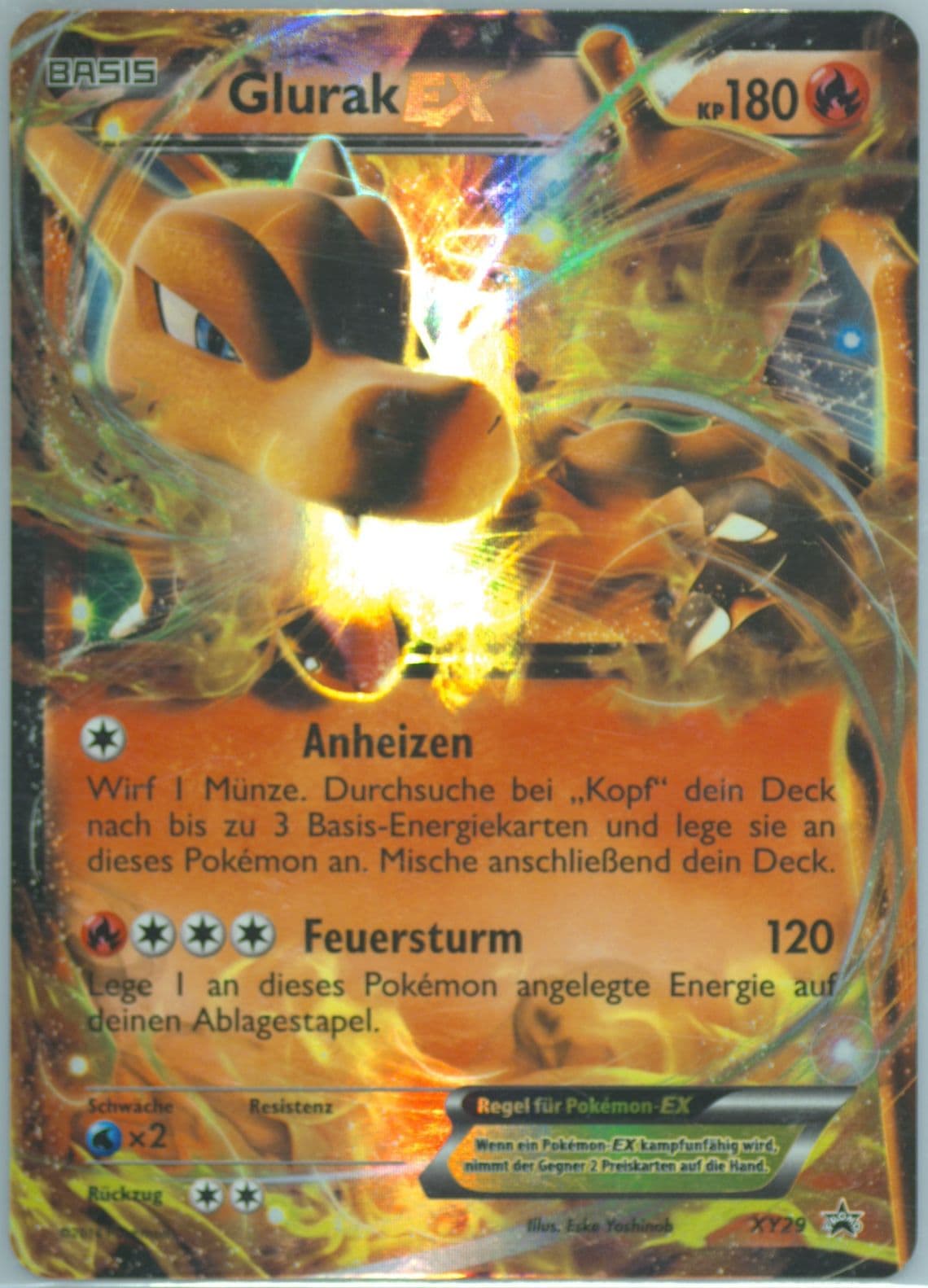Glurak EX EX Power Trio Tins-German (XY29) 2014 Pokemon XY Black Star Promo
