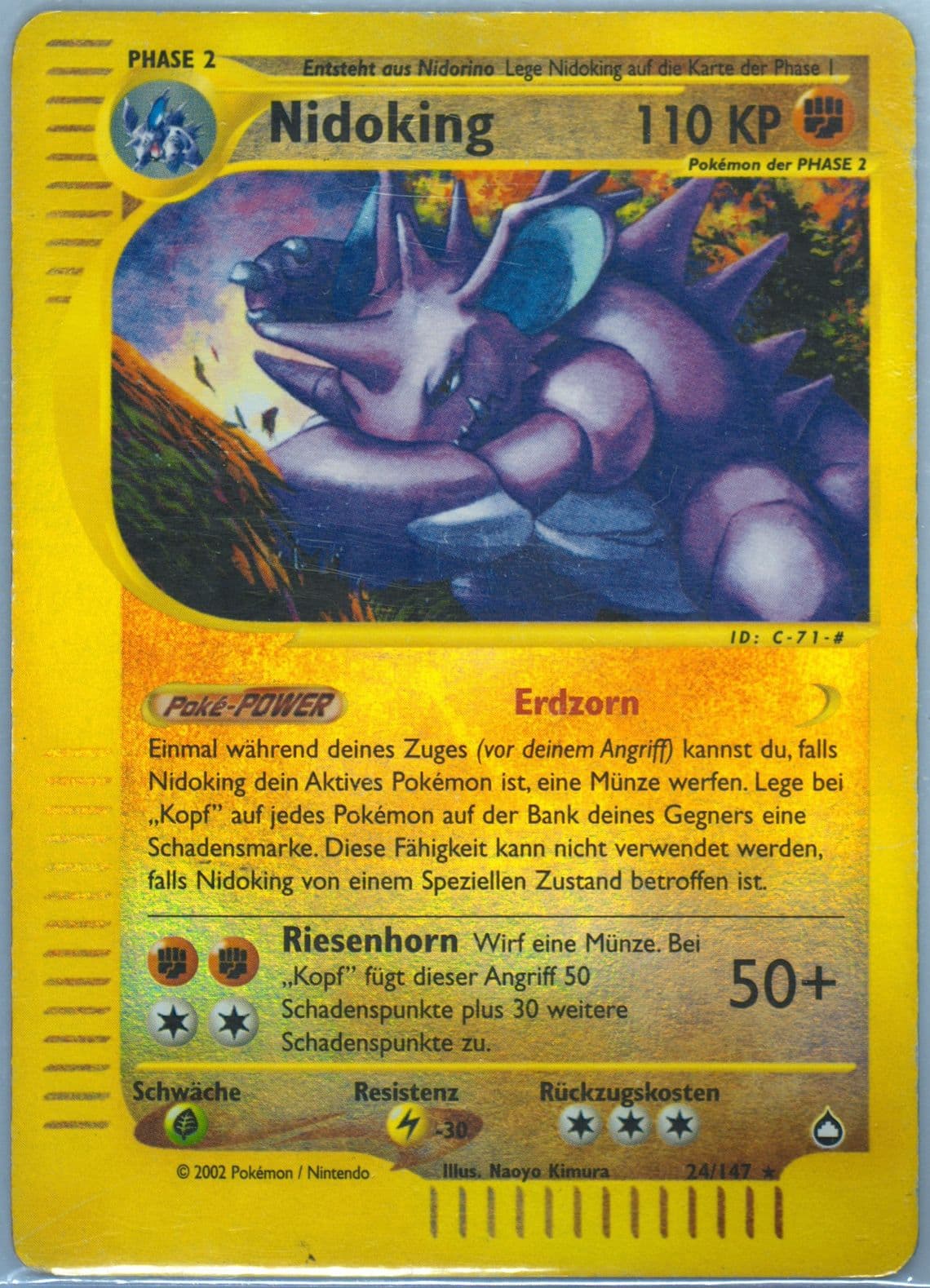 Nidoking-Reverse Foil German (24) 2003 Pokemon Aquapolis