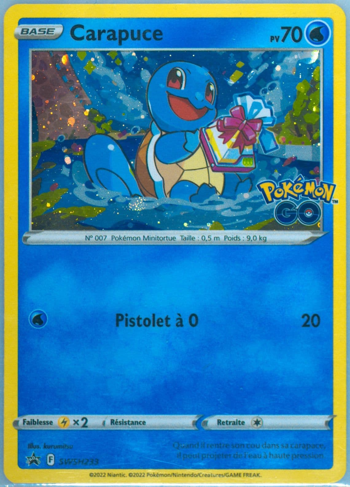 Carapuce-Holo Pokemon Go Pin Collection-Squirtle-French (233) 2022 Pokemon Swsh Black Star Promo