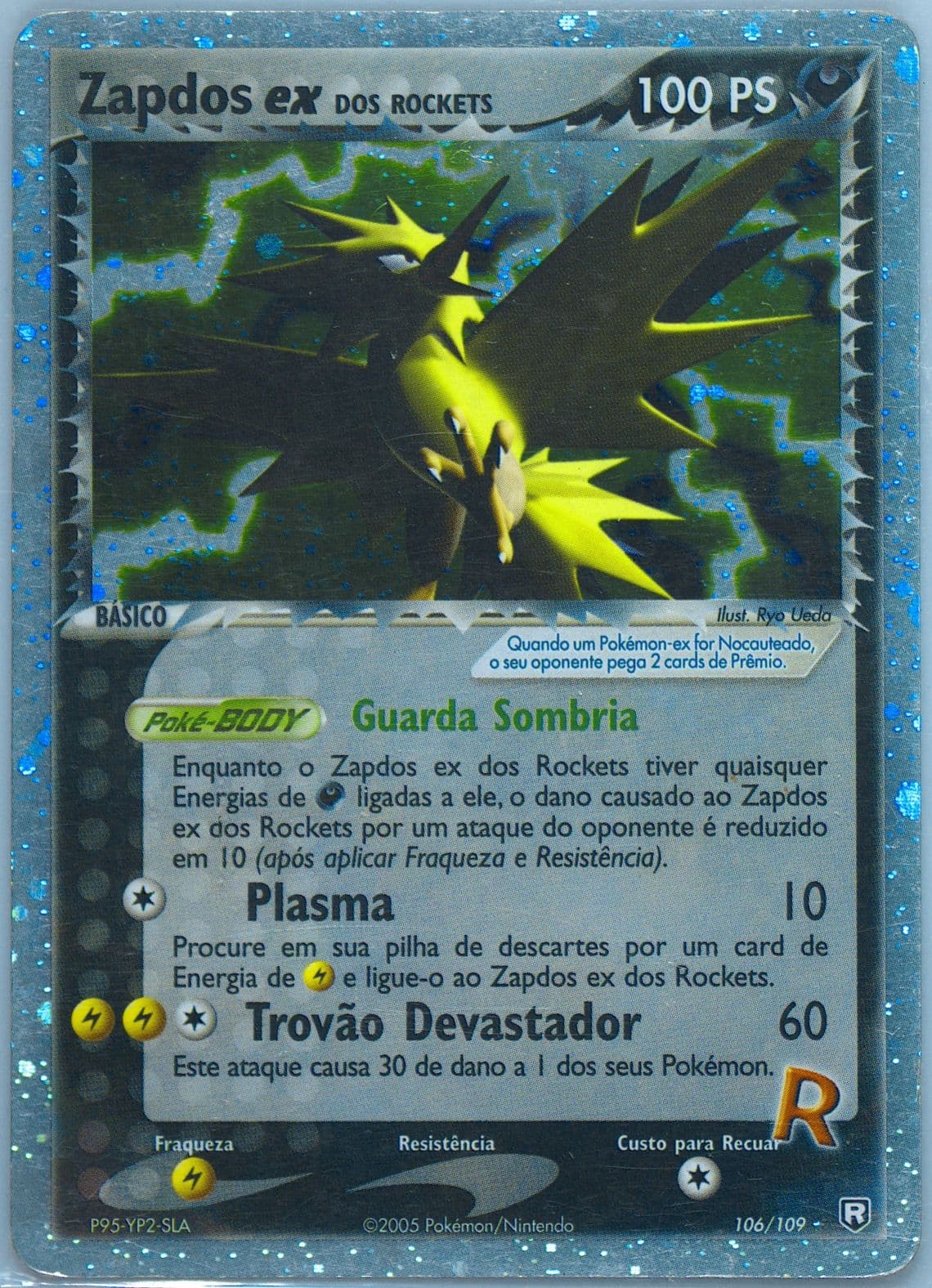 Zapdos EX Dos Rockets-Holo (106) 2005 Pokemon Portuguese EX Team Rocket Returns