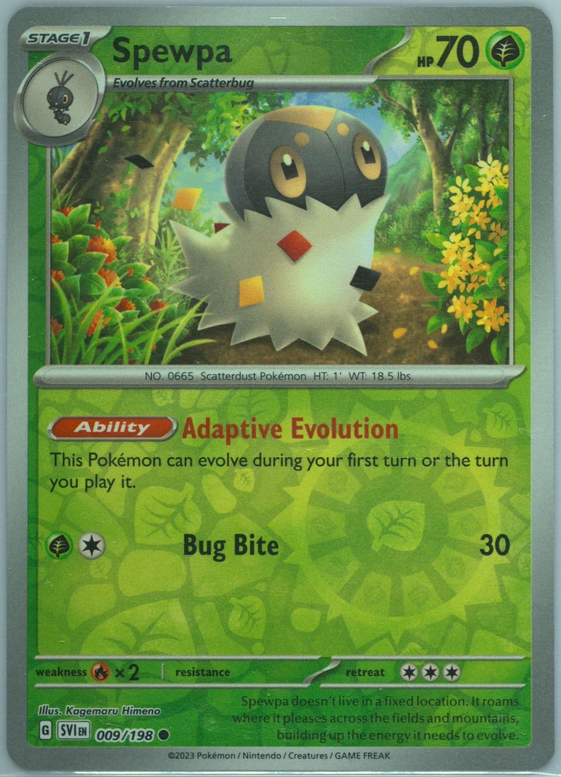 Spewpa Reverse Holo (009) 2023 Pokemon Svi EN-Scarlet & Violet