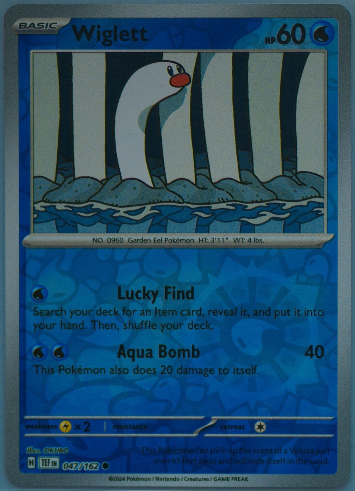 Wiglett Reverse Holo (047) 2024 Pokemon Tef EN-Temporal Forces