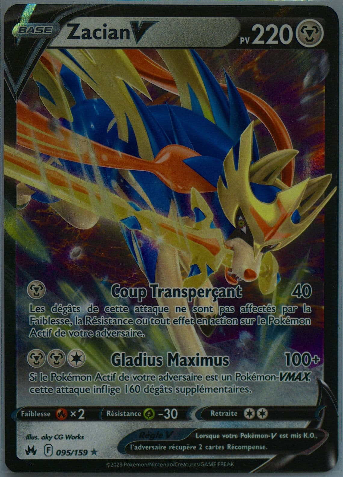 Zacian V French (095) 2023 Pokemon Sword and Shield Crown Zenith