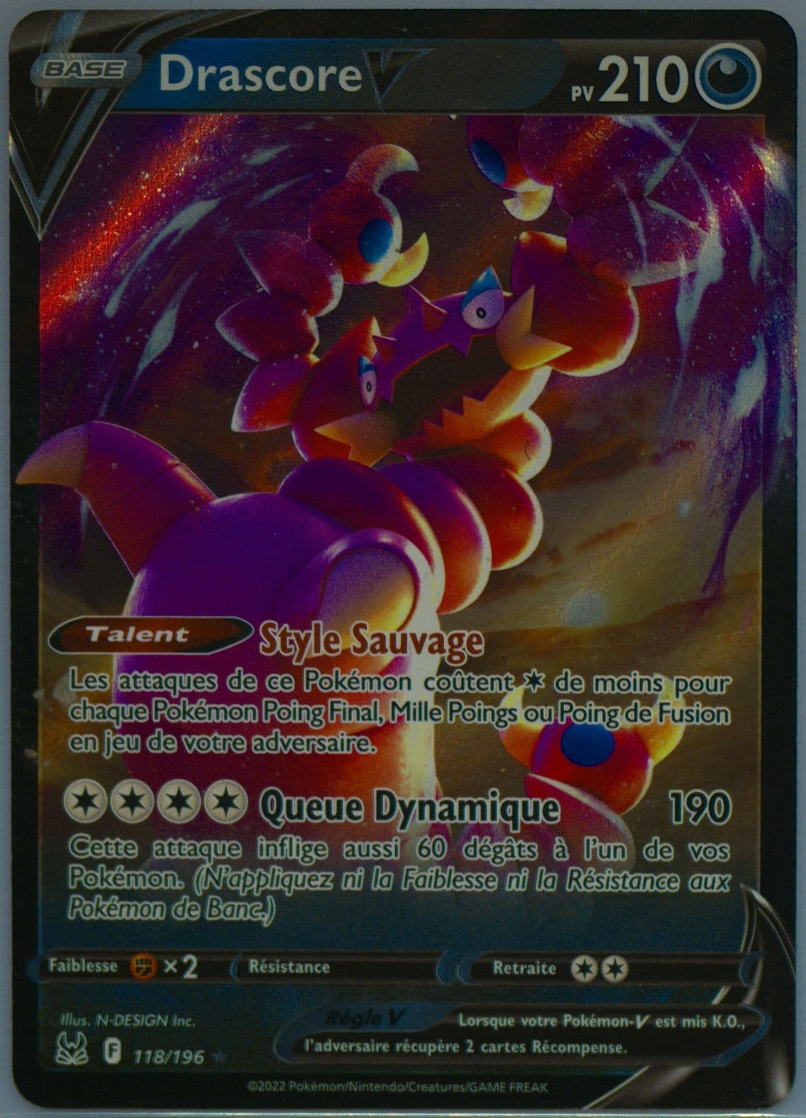 Drascore V French (118) 2022 Pokemon Sword & Shield Lost Origin