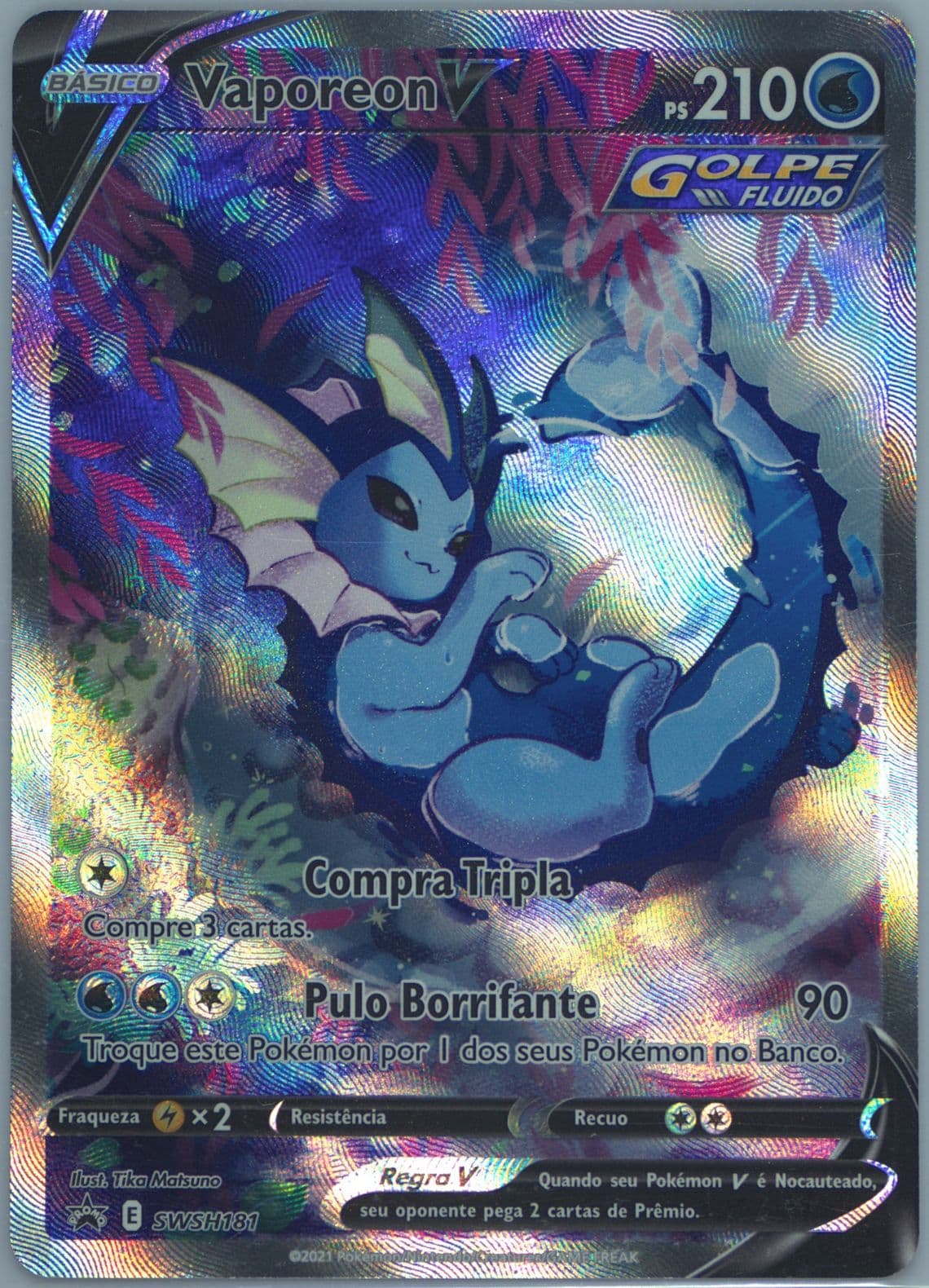 Full Art/Vaporeon V Vaporeon Vmax Premium Collection-Portuguese (181) 2022 Pokemon Swsh Black Star Promo
