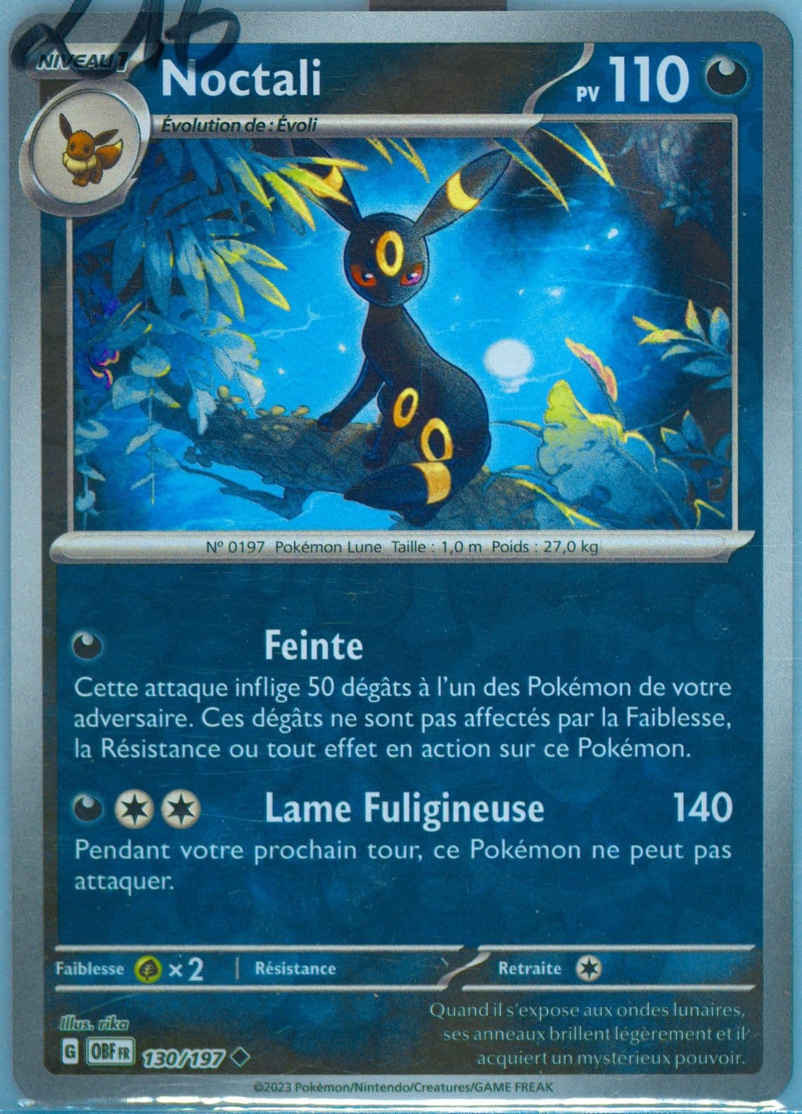 Umbreon Reverse Holo (130) 2023 Pokemon French Obf FR-Obsidian Flames